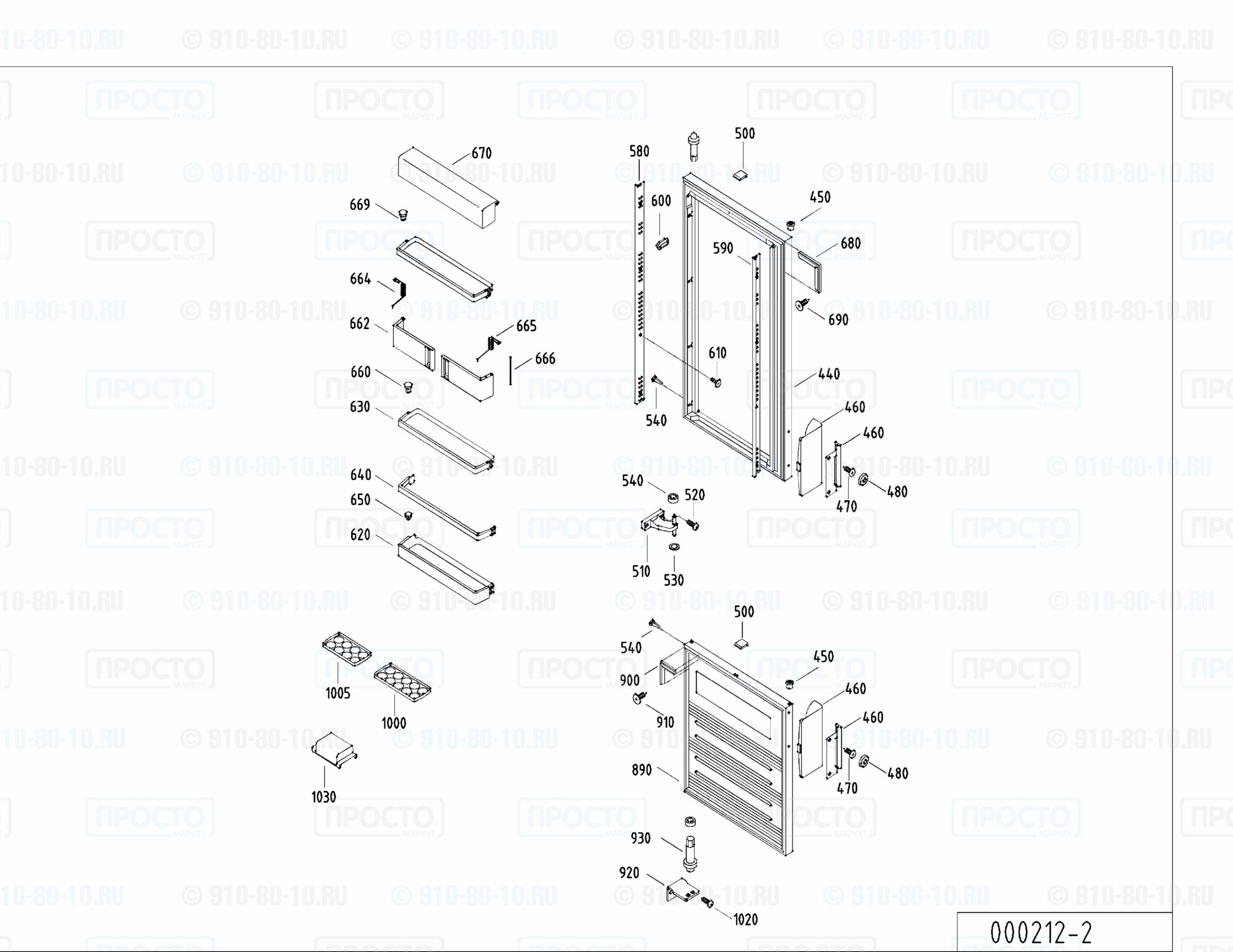 Взрыв-схема холодильника Liebherr KGT 3225-13