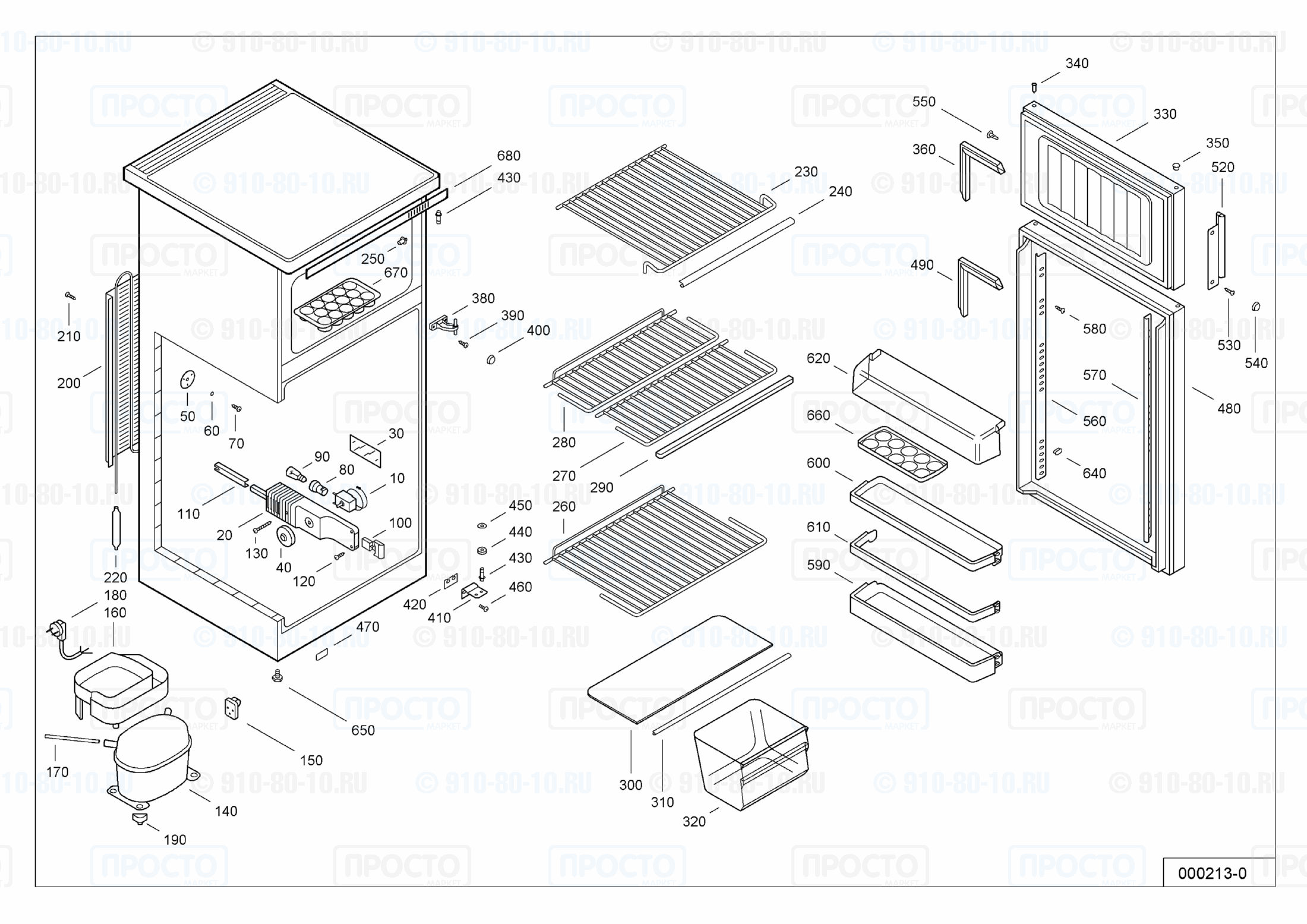Взрыв-схема запчастей холодильника Liebherr KSD 2014-20