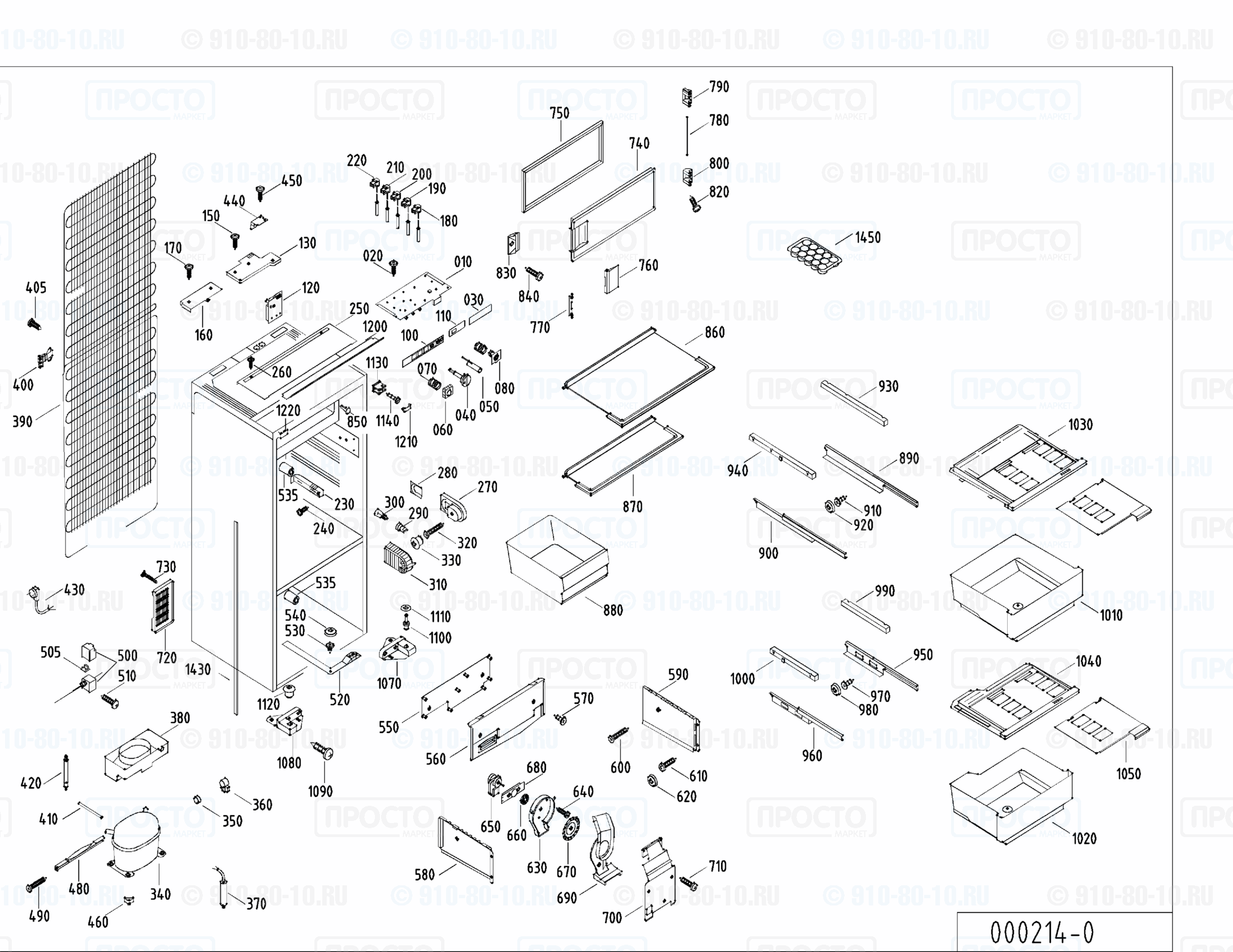 Взрыв-схема запчастей холодильника Liebherr KIB 2054-10
