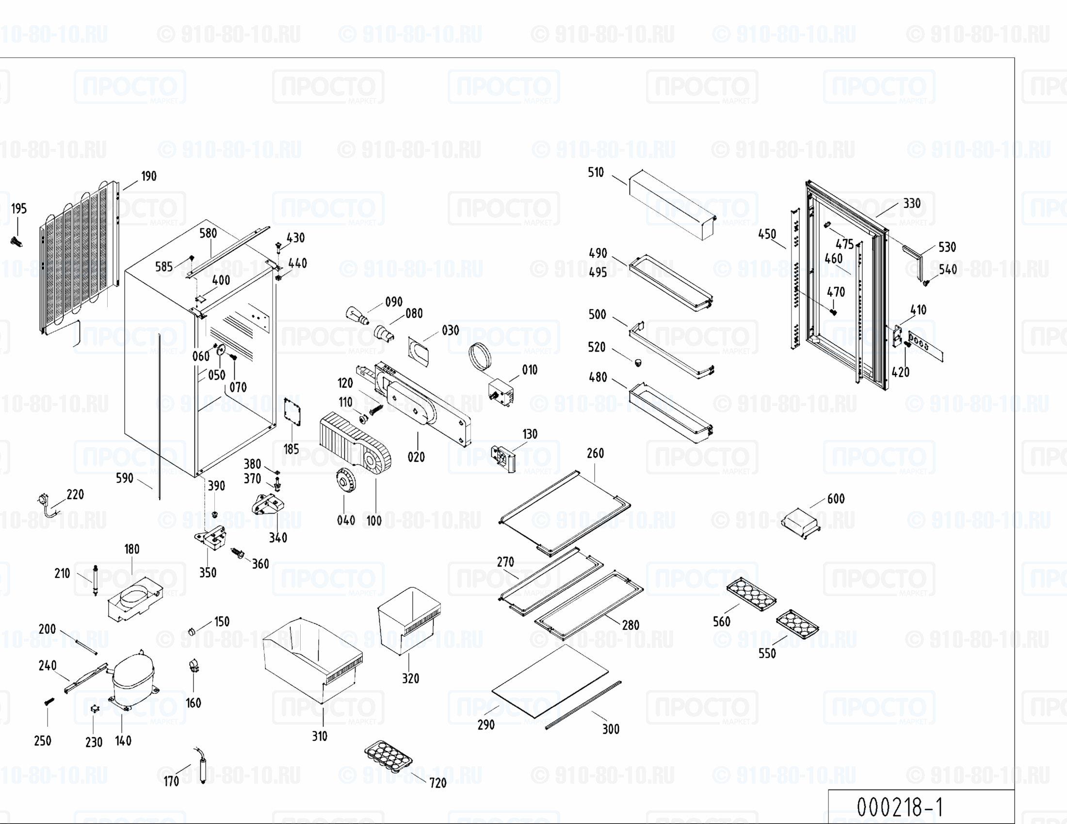 Взрыв-схема запчастей холодильника Liebherr KI 1830-50