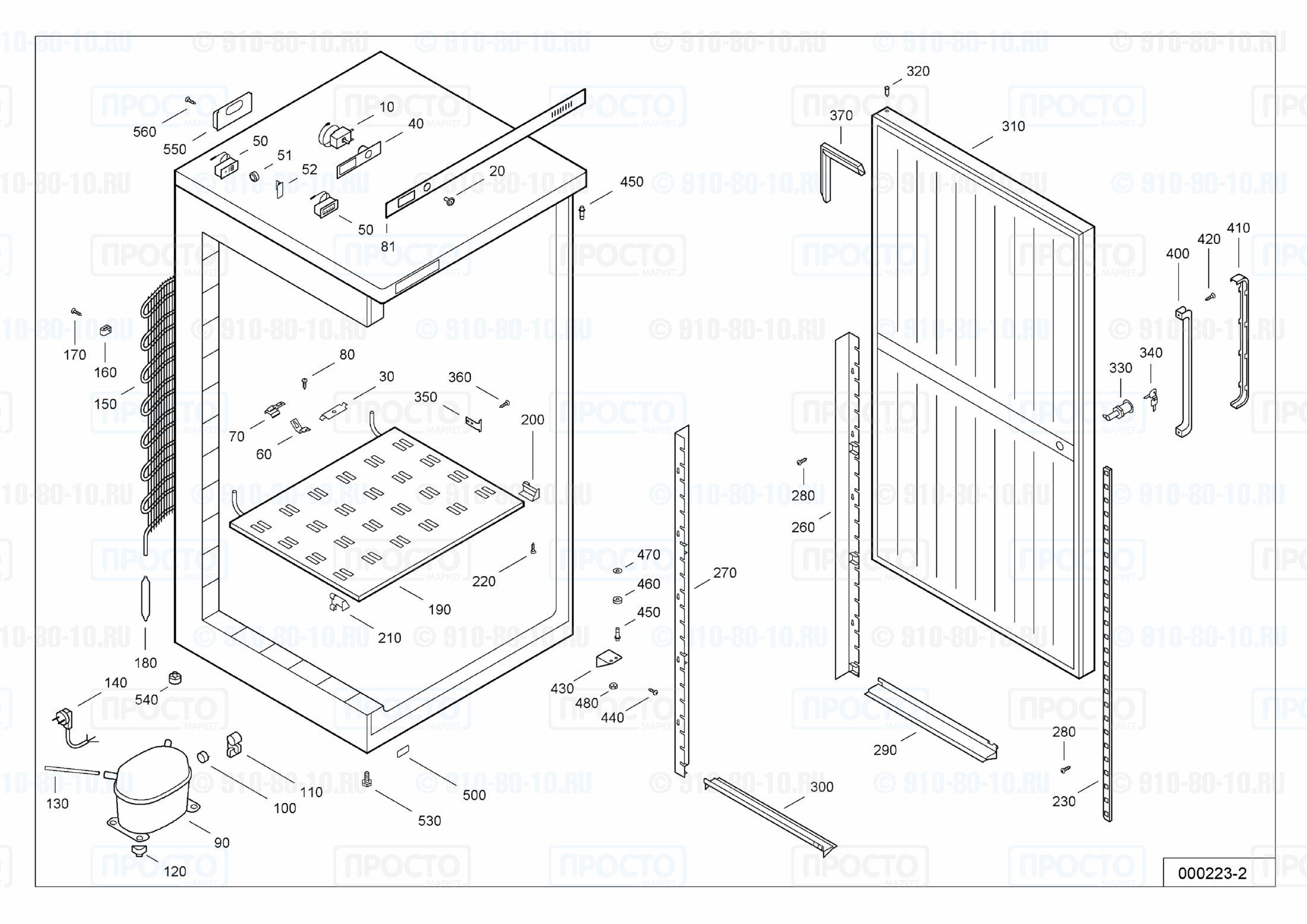 Взрыв-схема запчастей холодильника Liebherr TGS 4000-11A