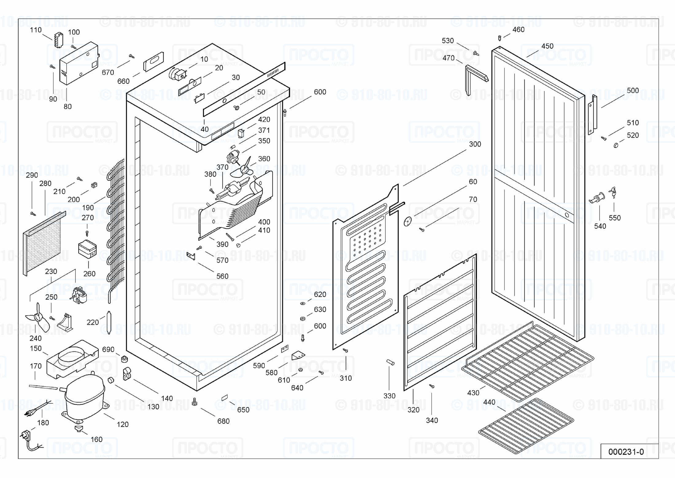 Взрыв-схема запчастей холодильника Liebherr UKS 3500-10
