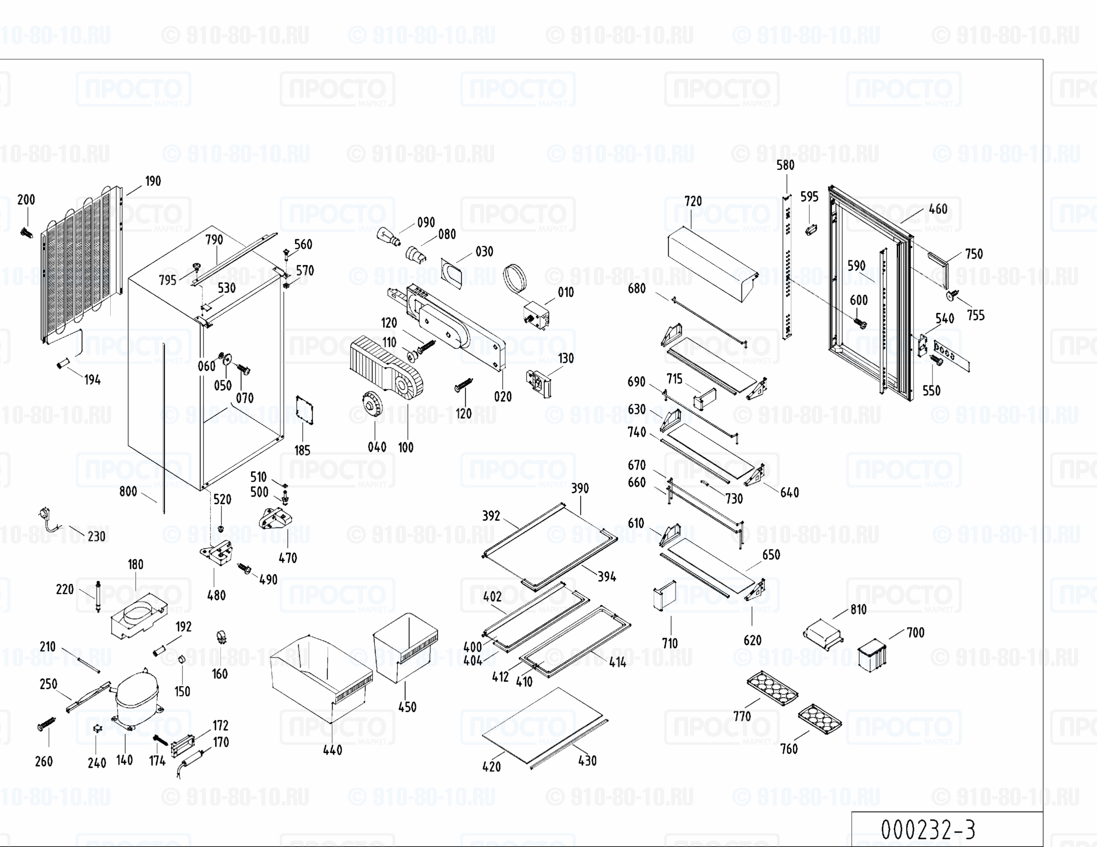 Взрыв-схема запчастей холодильника Liebherr KI 1840-20