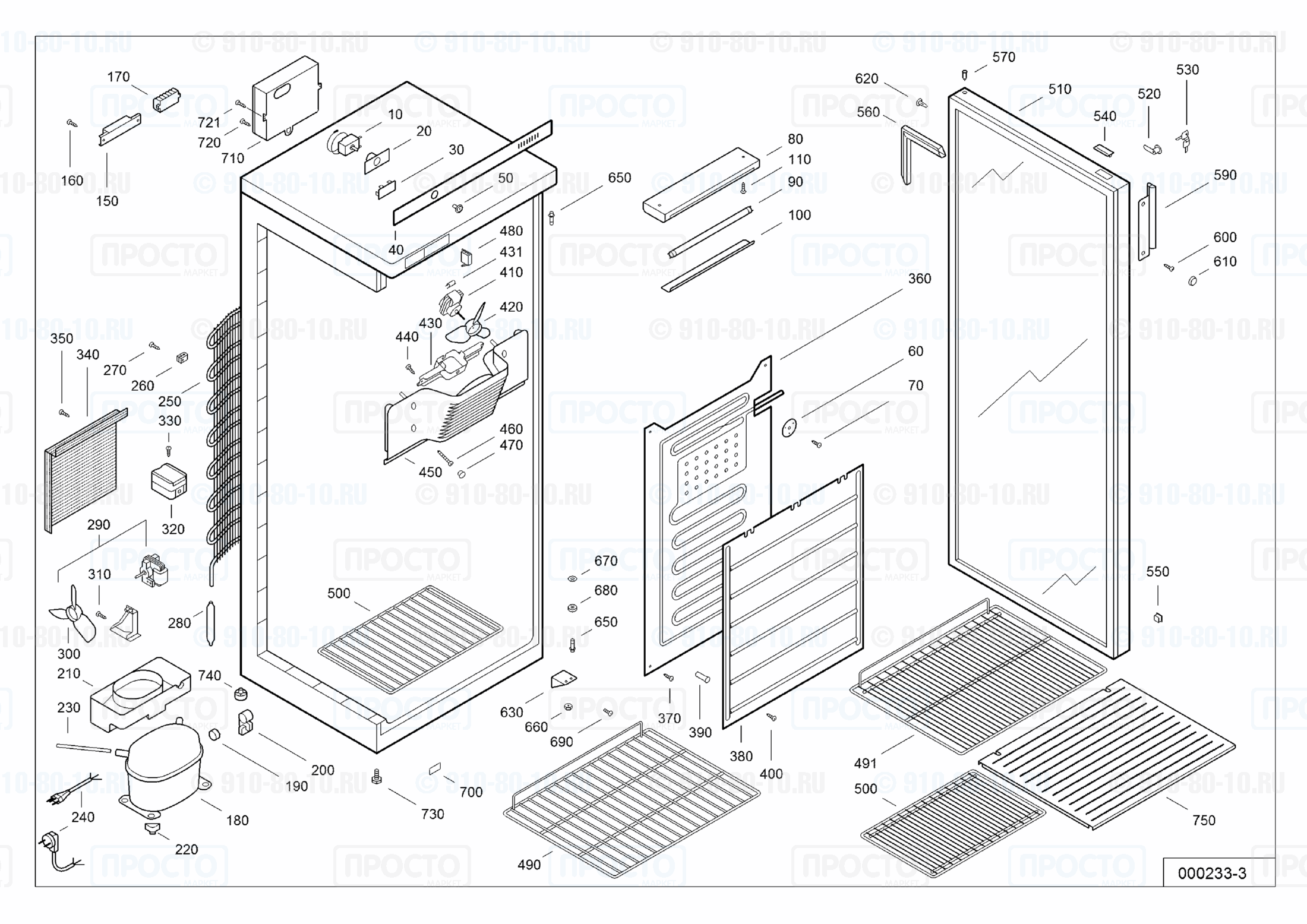 Взрыв-схема запчастей холодильника Liebherr UKS 3502-10C