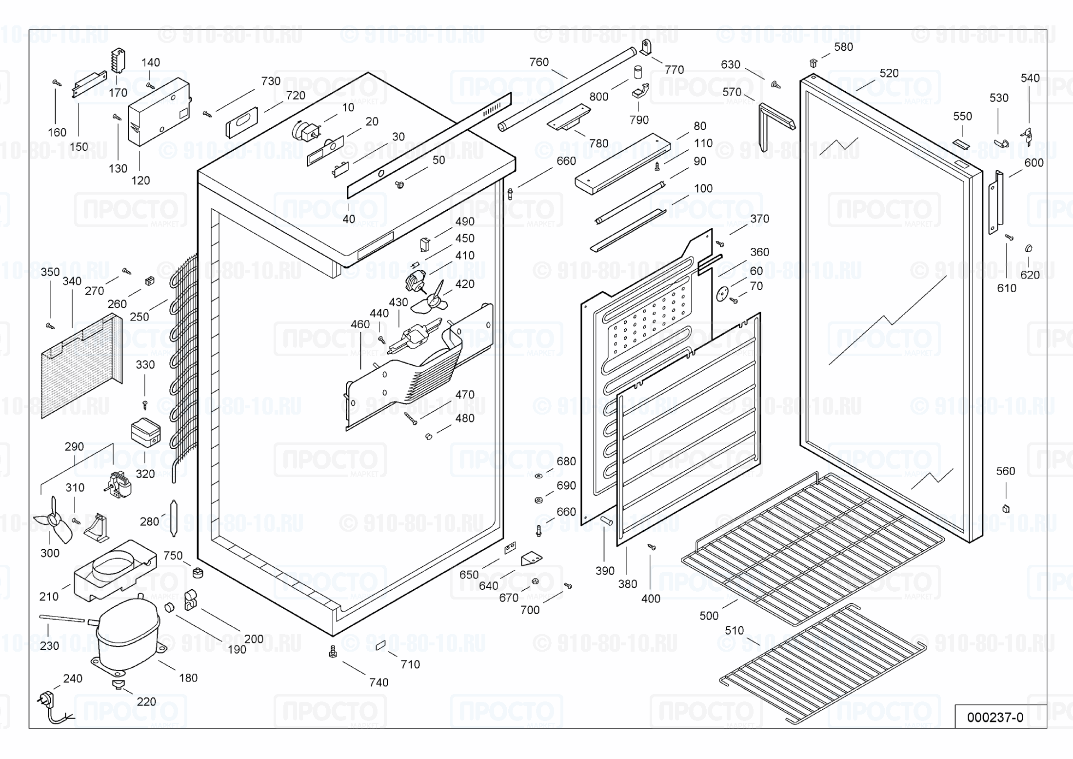 Взрыв-схема запчастей холодильника Liebherr UKS 4902-10B