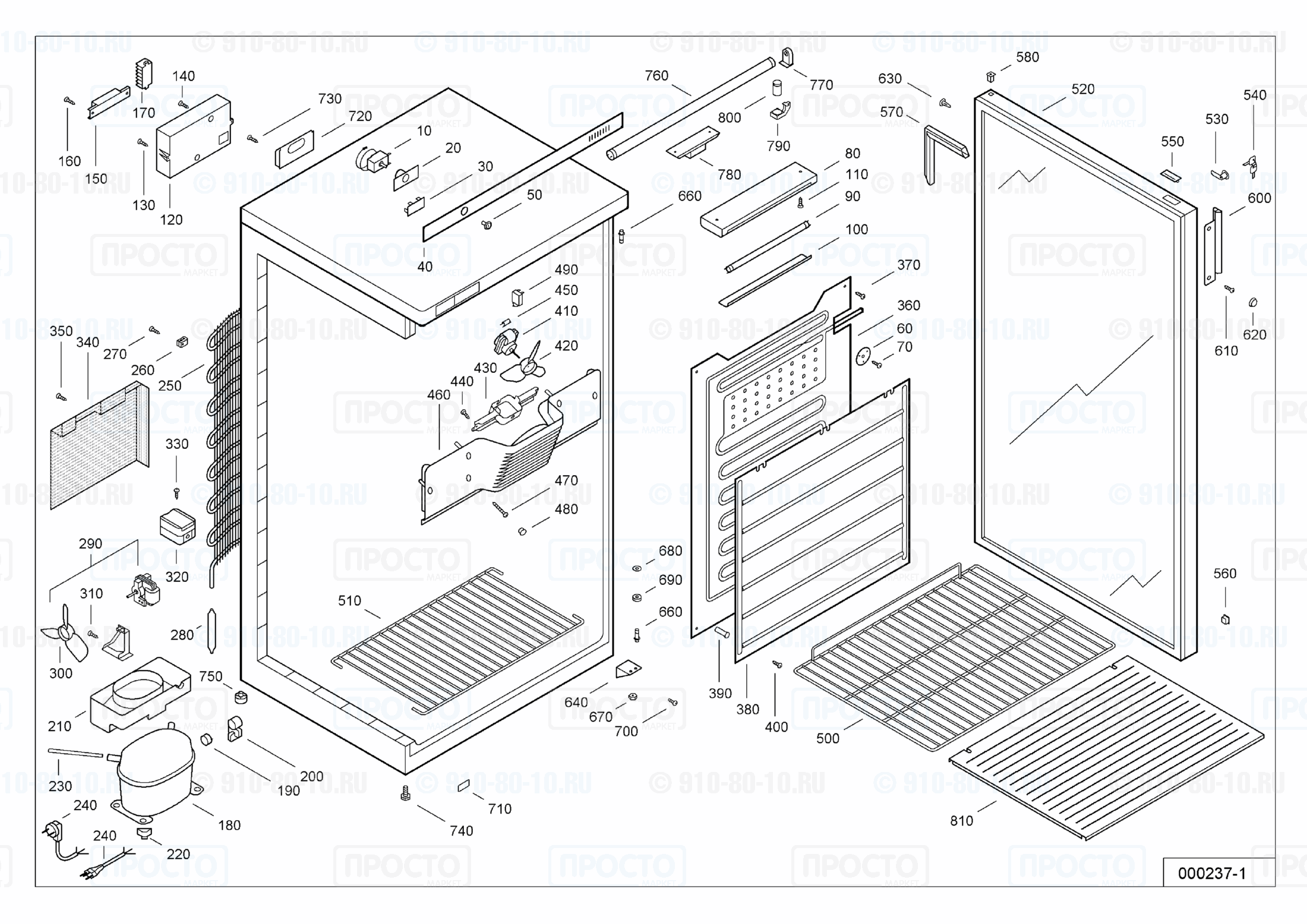 Взрыв-схема запчастей холодильника Liebherr UKS 4902-10C