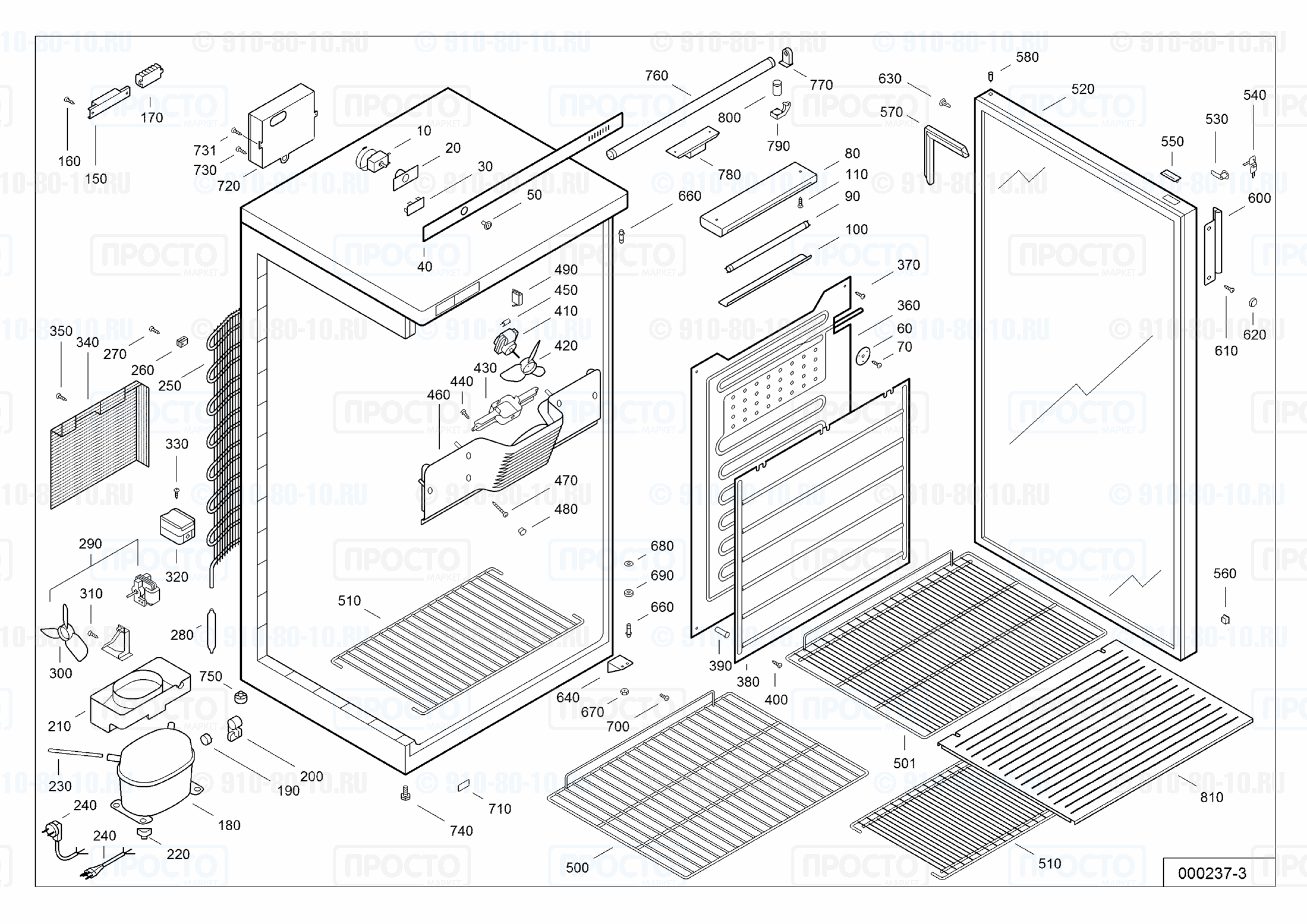 Взрыв-схема запчастей холодильника Liebherr UKS 4902-10D