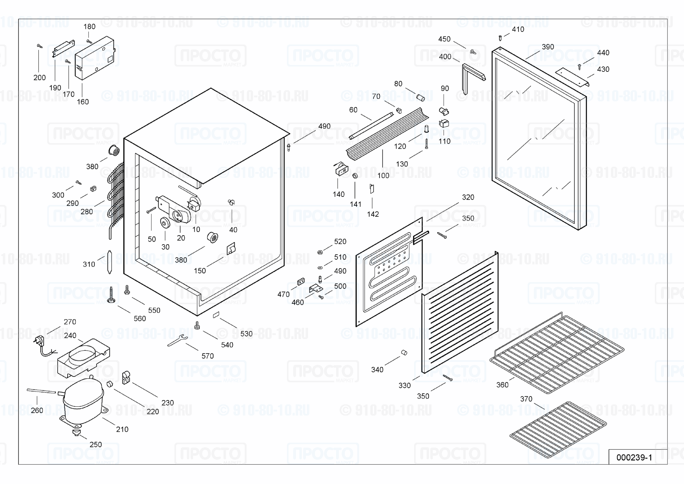 Взрыв-схема запчастей холодильника Liebherr WKU 1802-10A