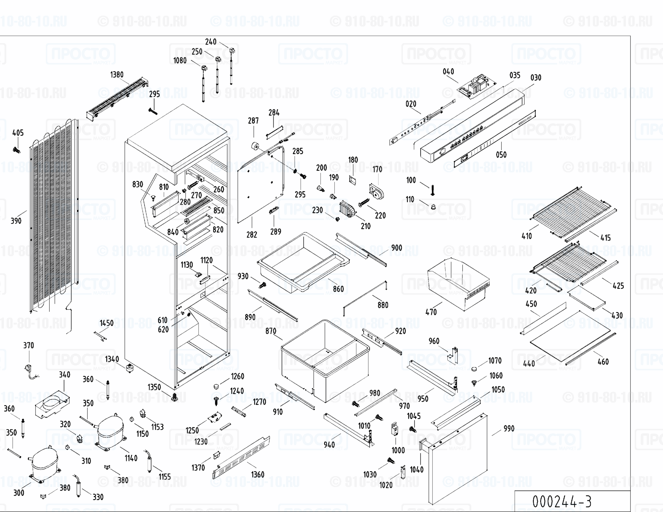 Взрыв-схема запчастей холодильника Liebherr KFG 3325-13