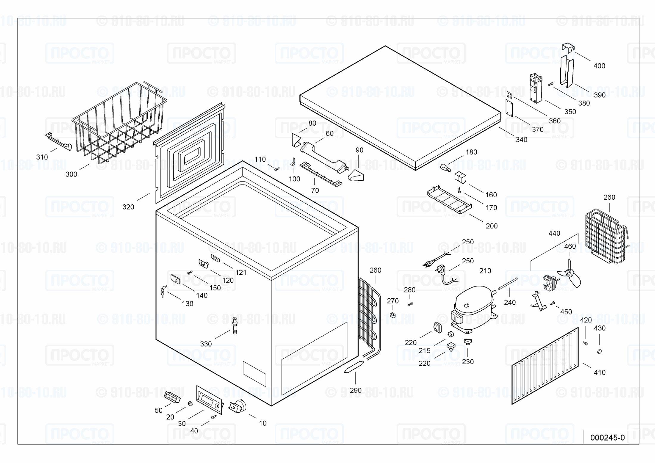Взрыв-схема запчастей холодильника Liebherr GT 3702-10A