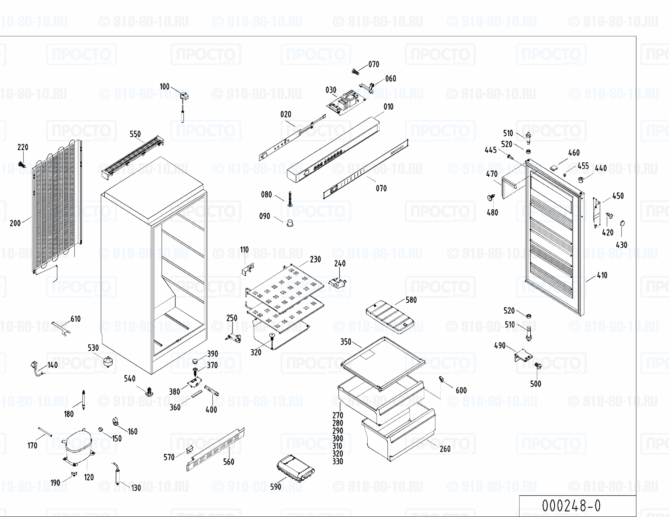 Взрыв-схема запчастей холодильника Liebherr GS 2604-11