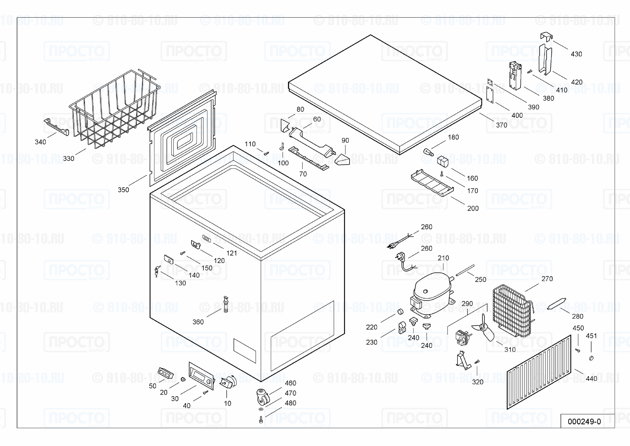 Взрыв-схема запчастей холодильника Liebherr GT 5102-10