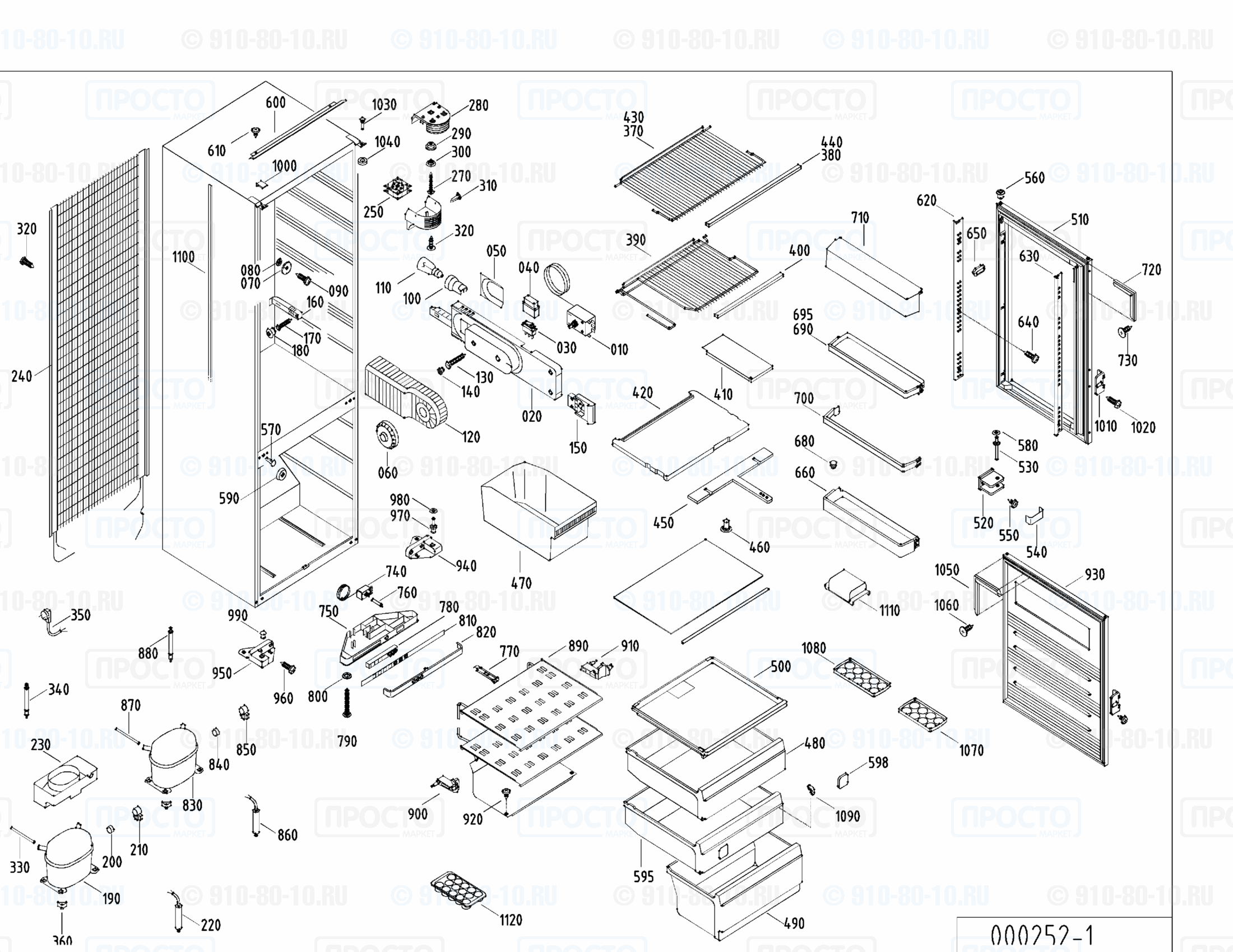 Взрыв-схема запчастей холодильника Liebherr KIK 3322-10B