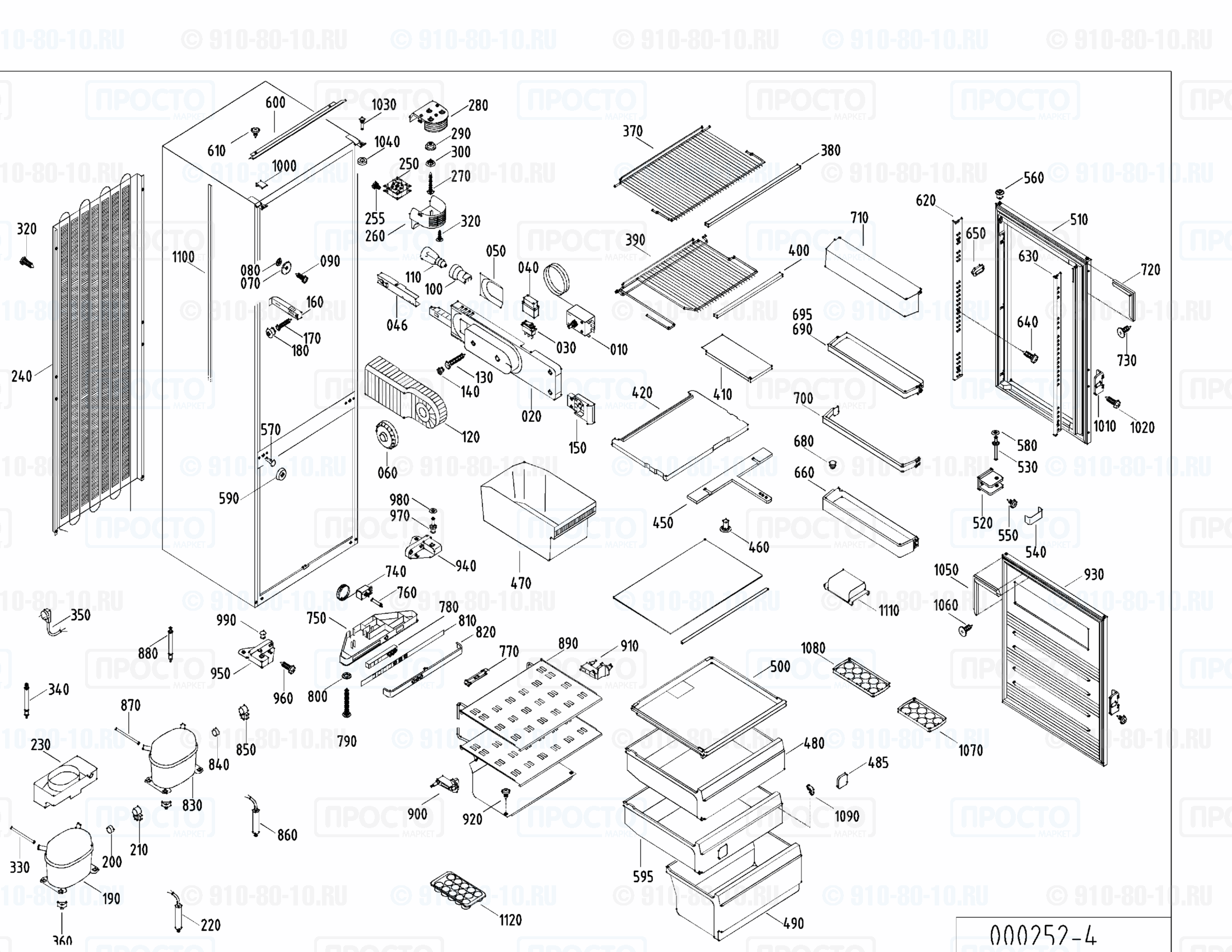 Взрыв-схема запчастей холодильника Liebherr KIK 3322-10D