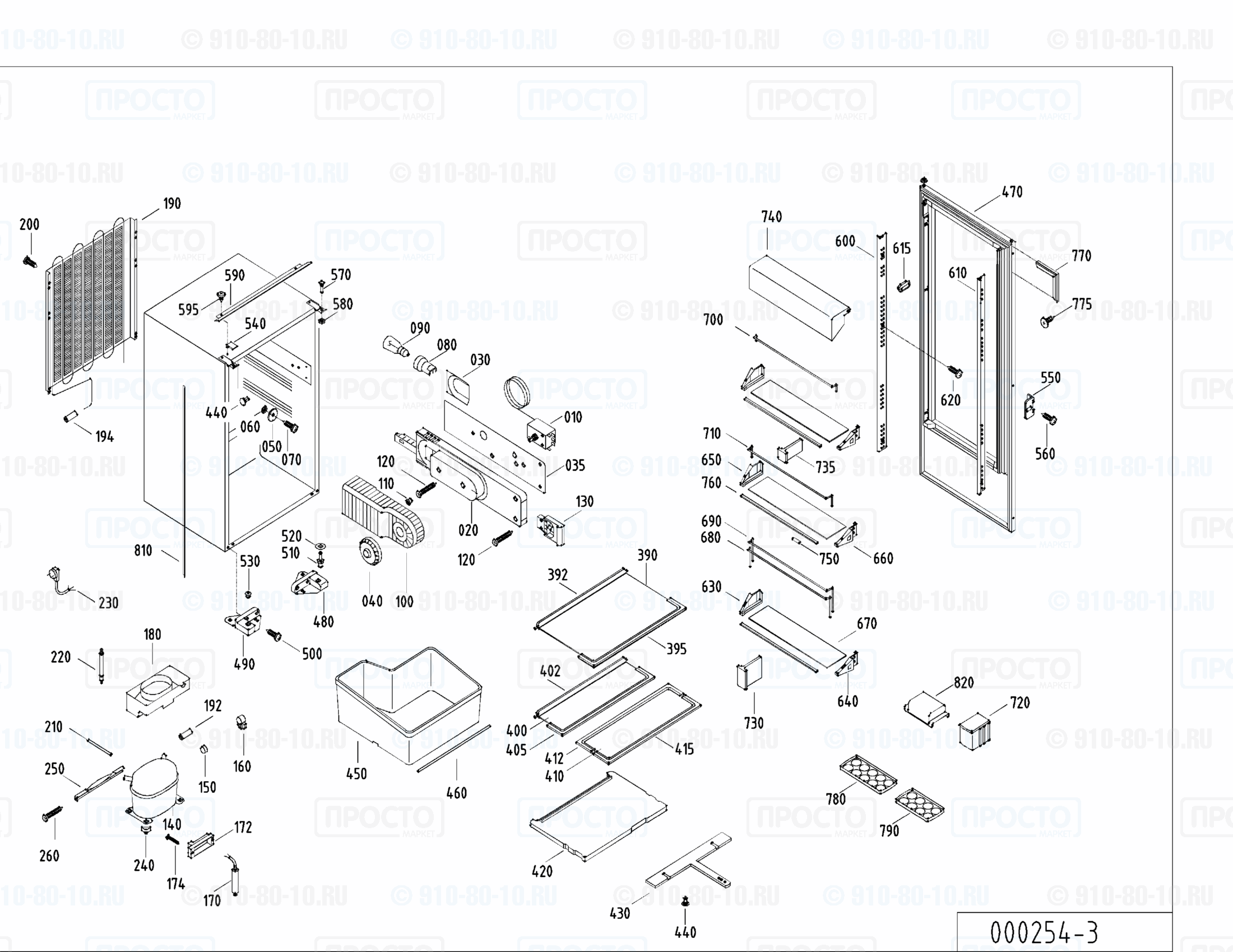 Взрыв-схема запчастей холодильника Liebherr KIF 2840-20