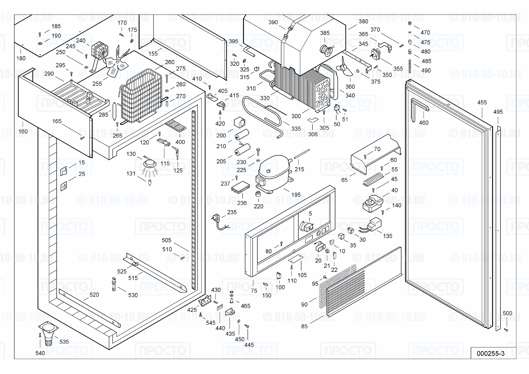Взрыв-схема запчастей холодильника Liebherr UTB 5520-15