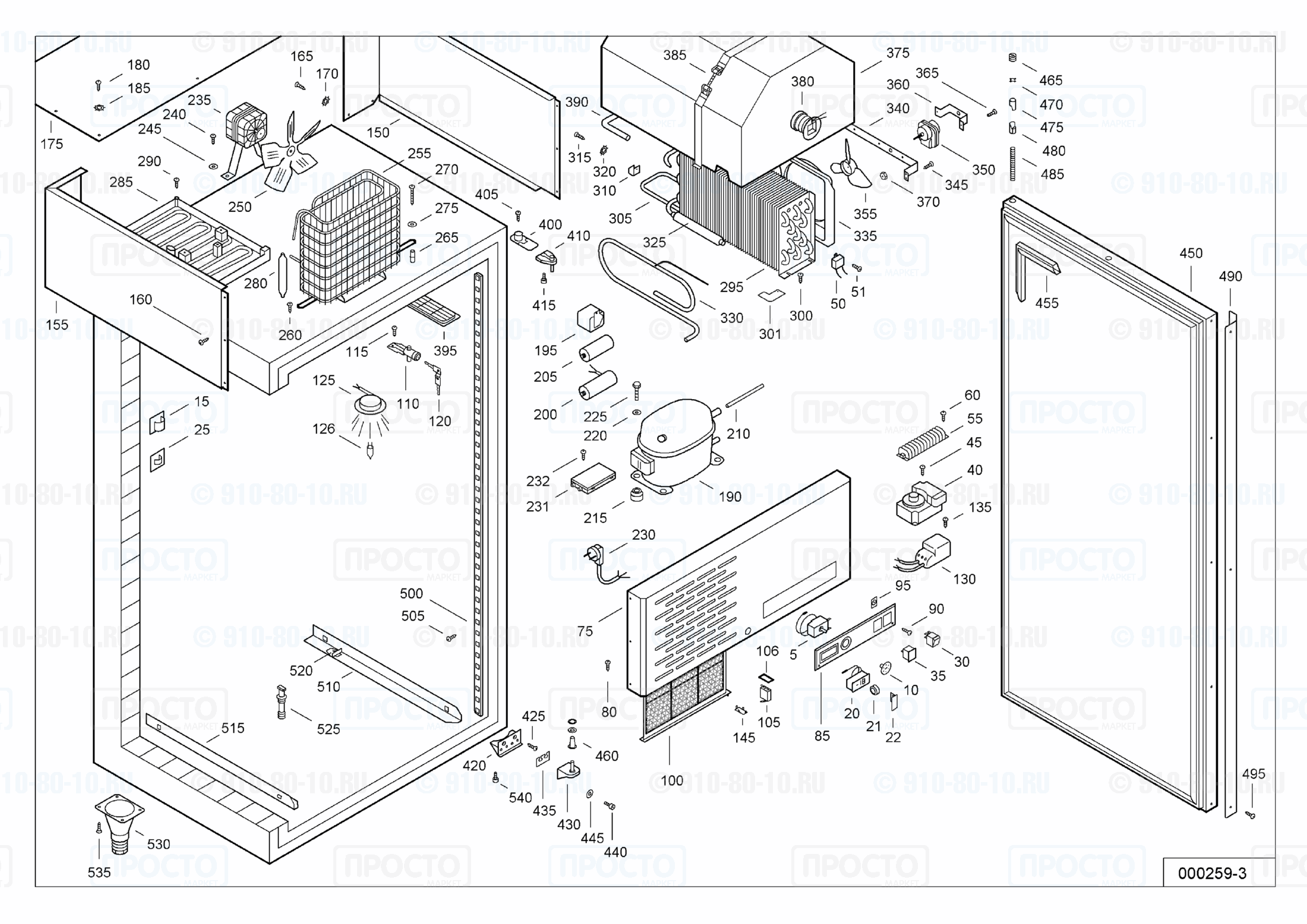 Взрыв-схема запчастей холодильника Liebherr UTB 5570-15