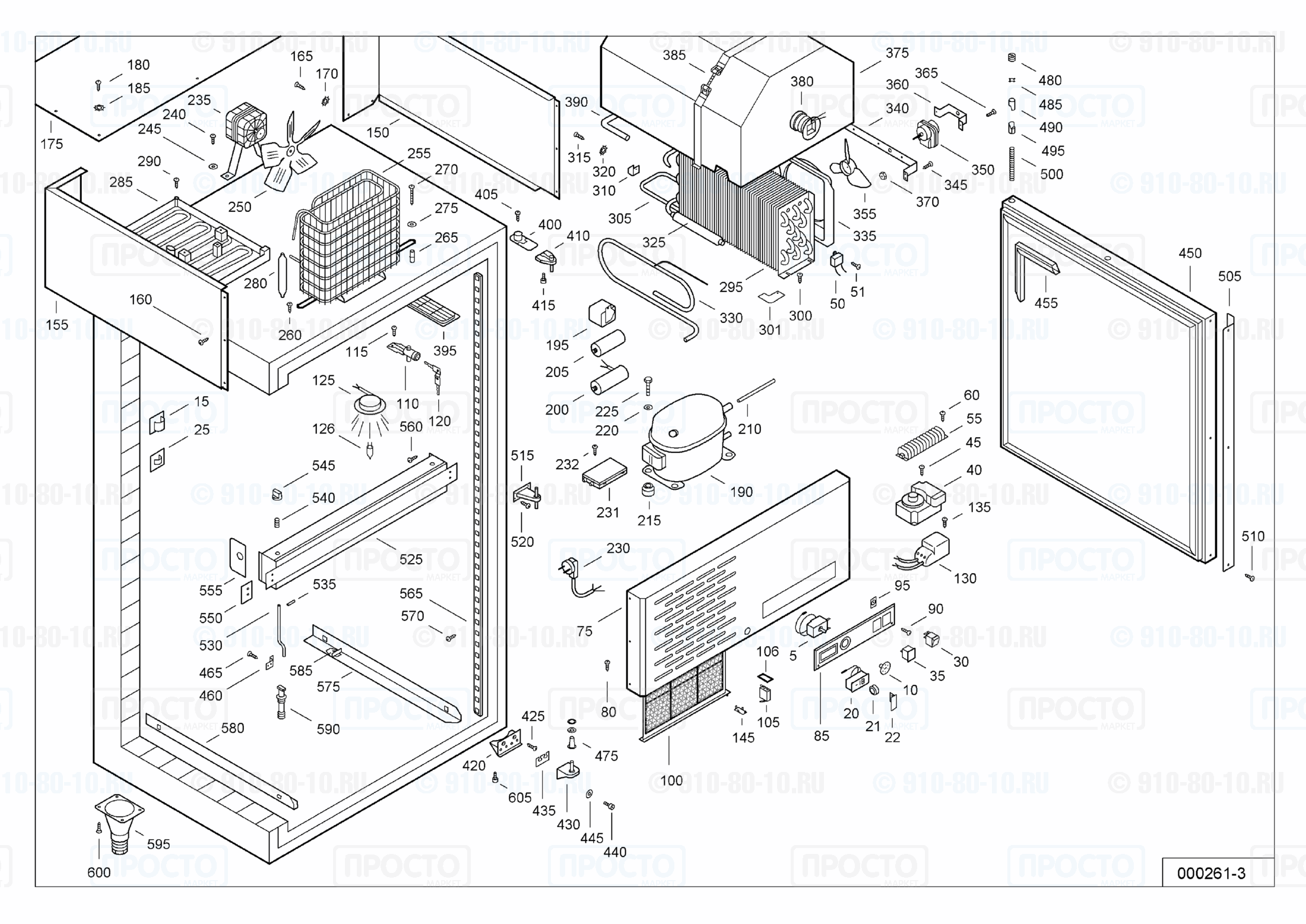 Взрыв-схема запчастей холодильника Liebherr UTB 5573-15
