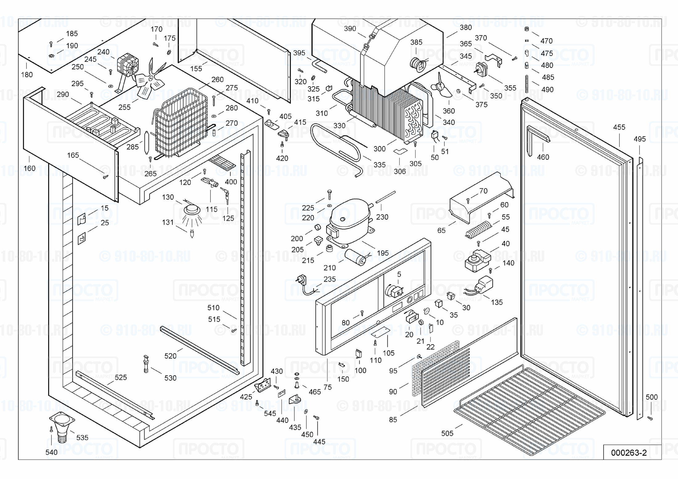 Взрыв-схема запчастей холодильника Liebherr UGS 5520-10B