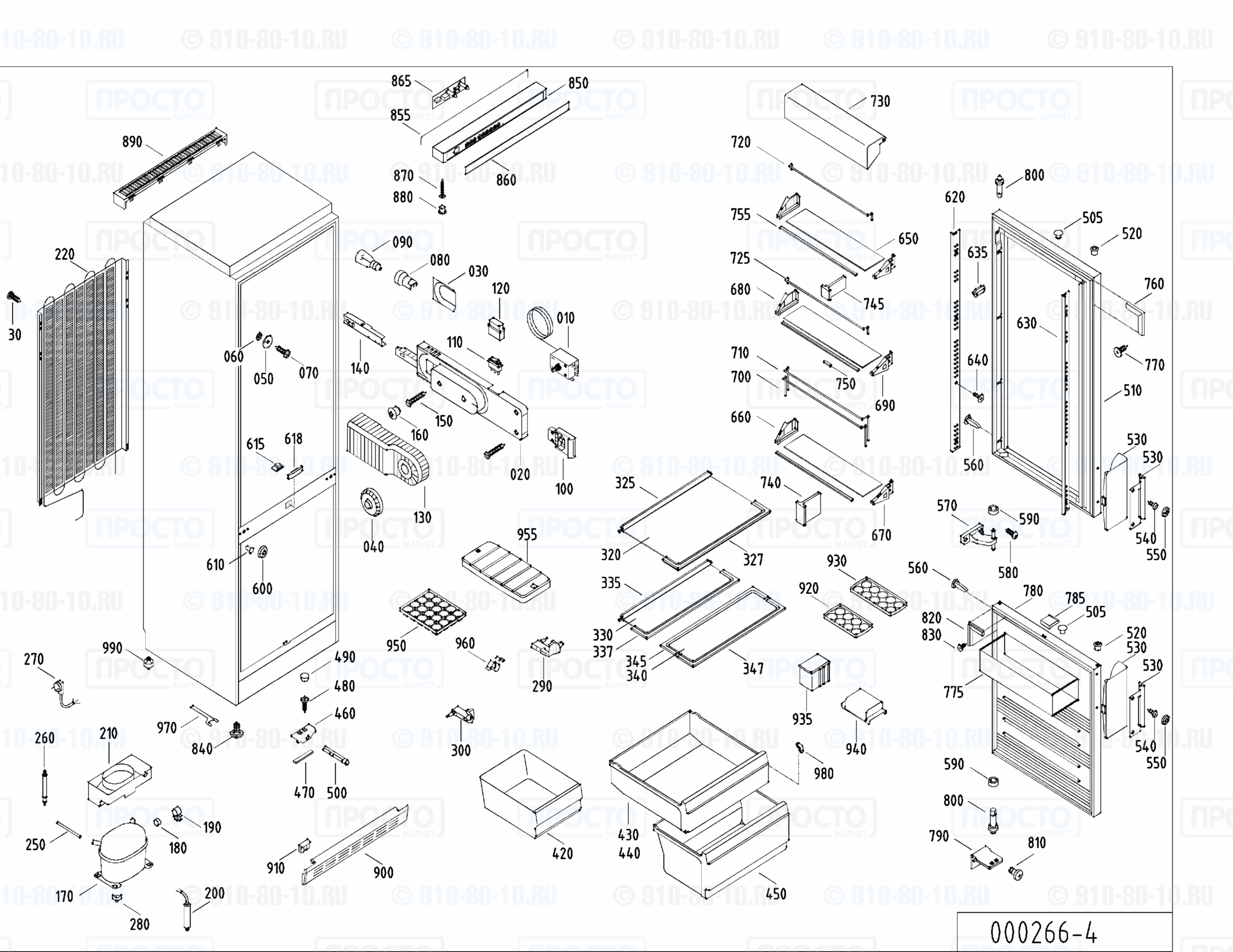Взрыв-схема запчастей холодильника Liebherr KSD 3544-22