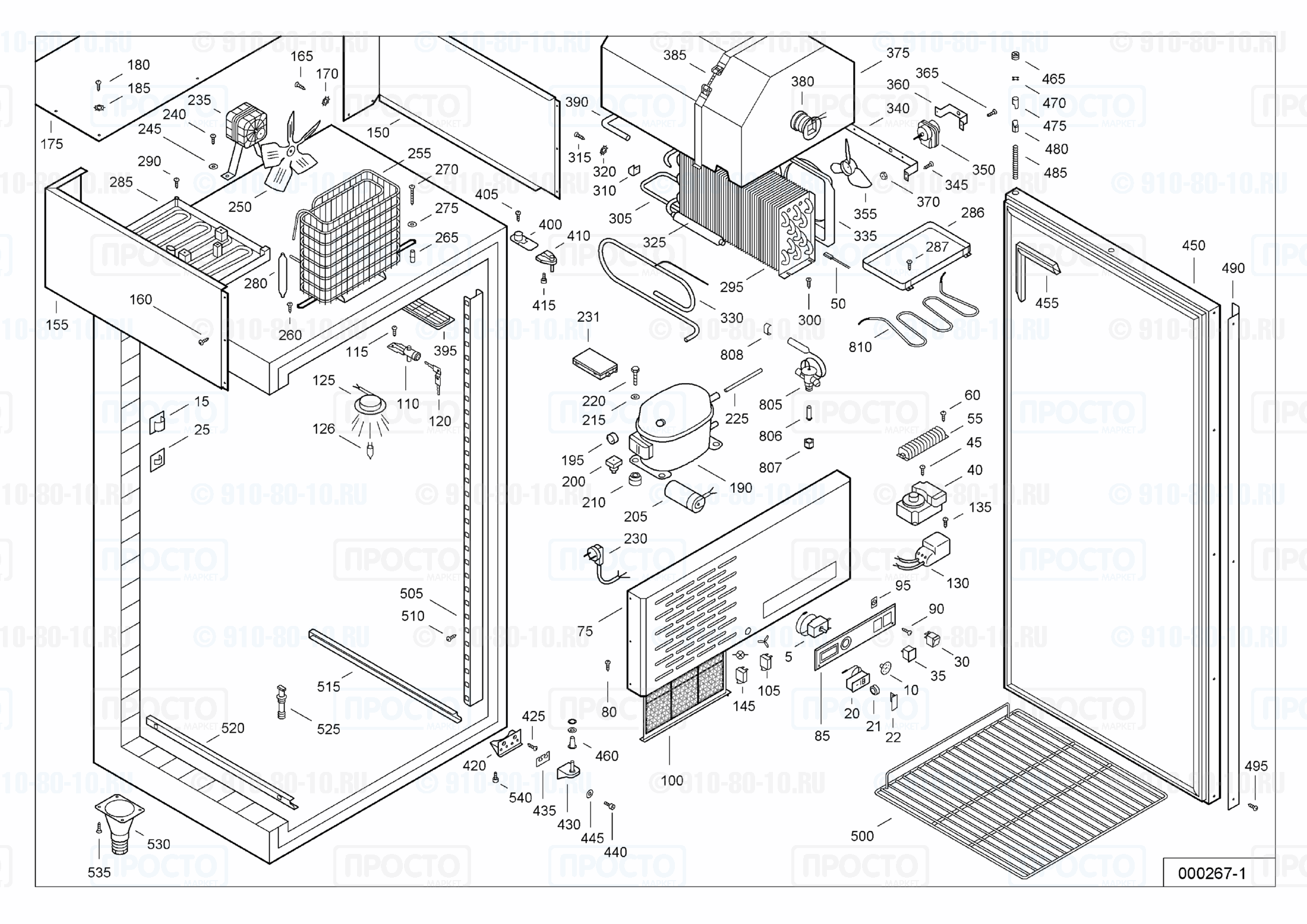Взрыв-схема запчастей холодильника Liebherr UGS 5570-10A