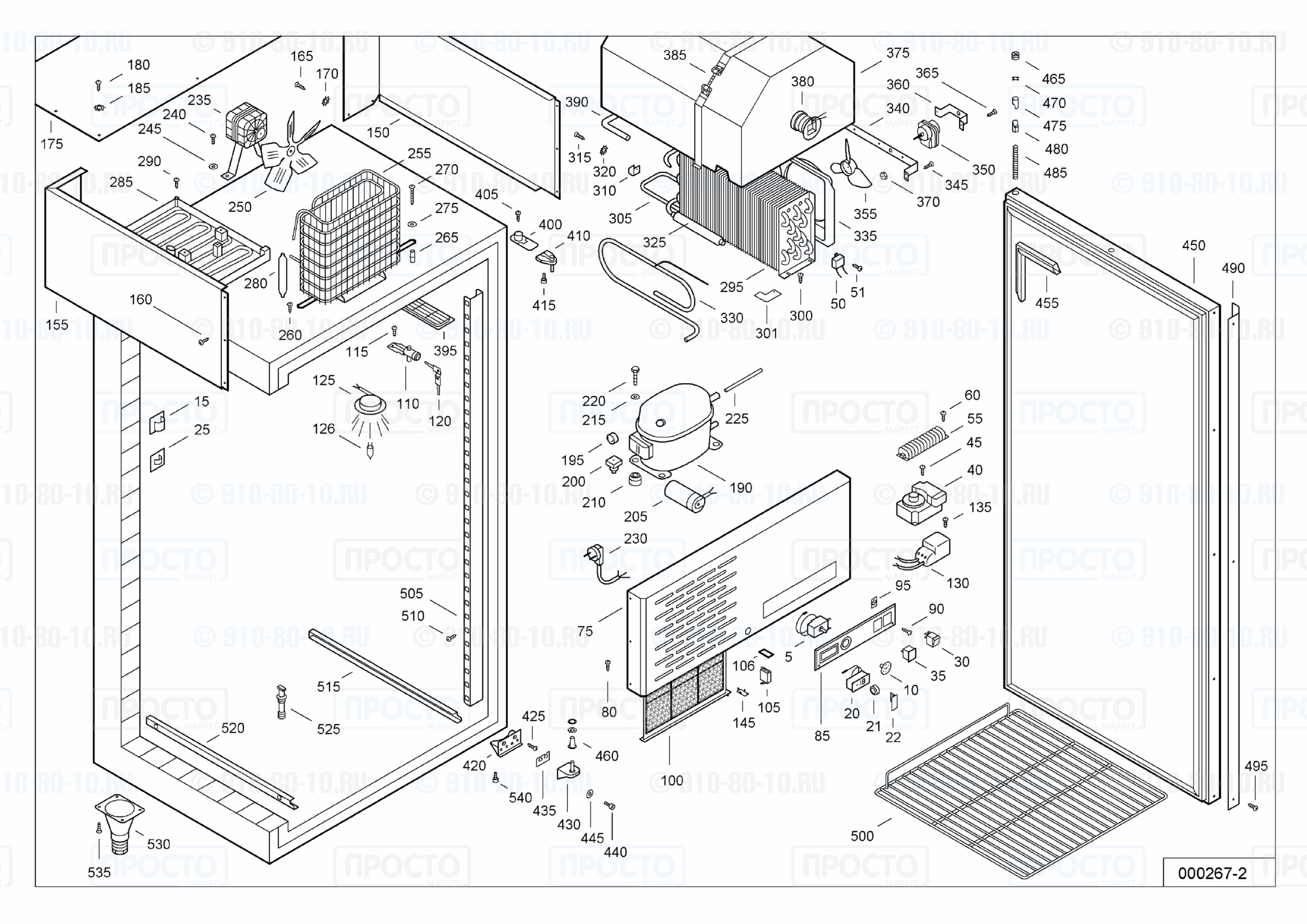 Взрыв-схема запчастей холодильника Liebherr UGS 5570-10B