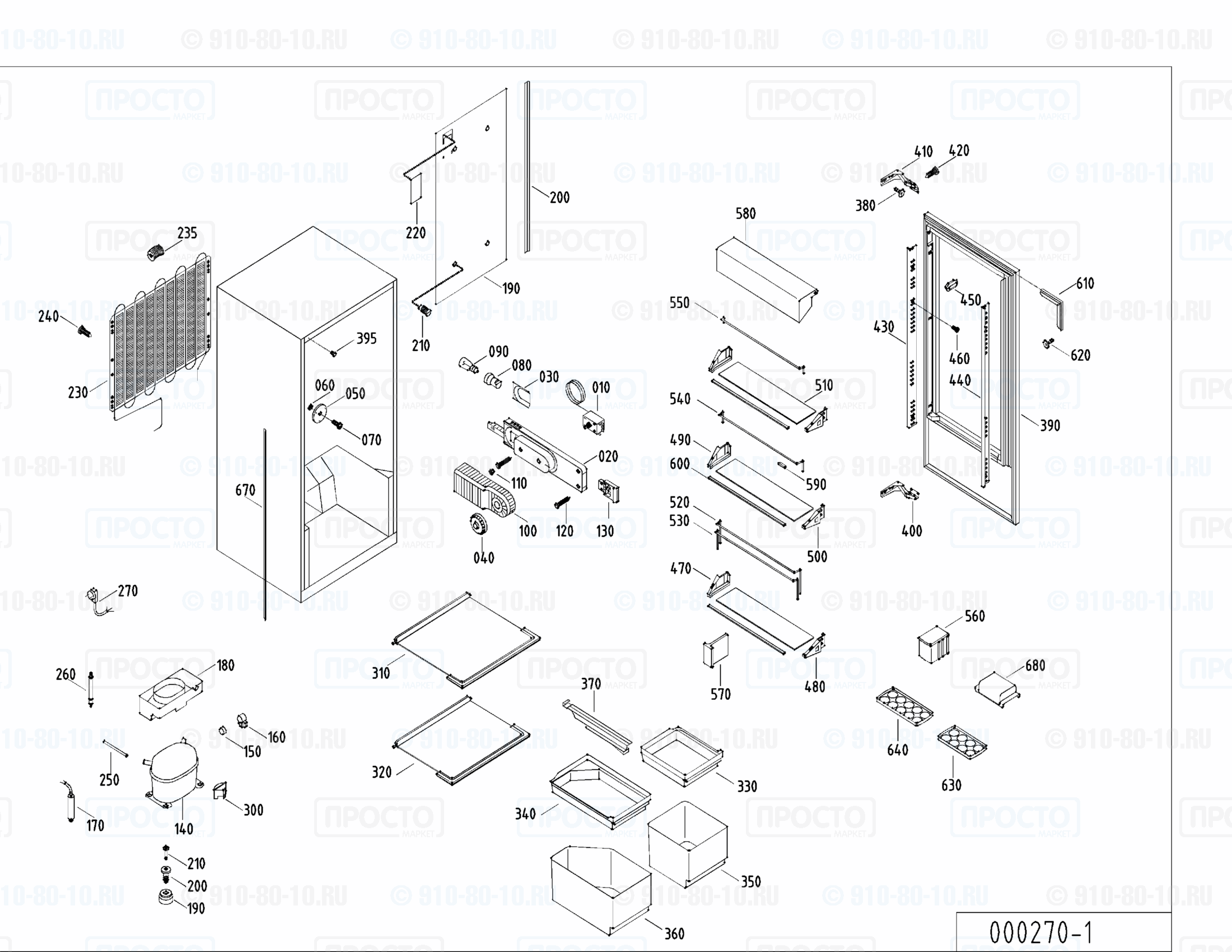 Взрыв-схема запчастей холодильника Liebherr KI 2060-10