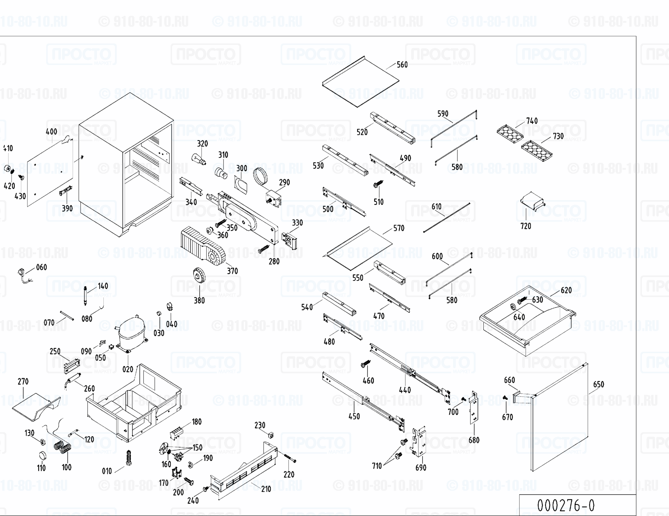 Взрыв-схема запчастей холодильника Liebherr KIU 1340-10
