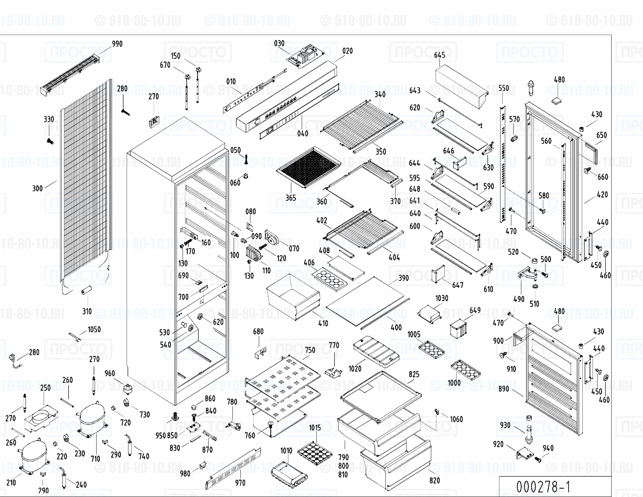 Взрыв-схема запчастей холодильника Liebherr KGK 4034-11B