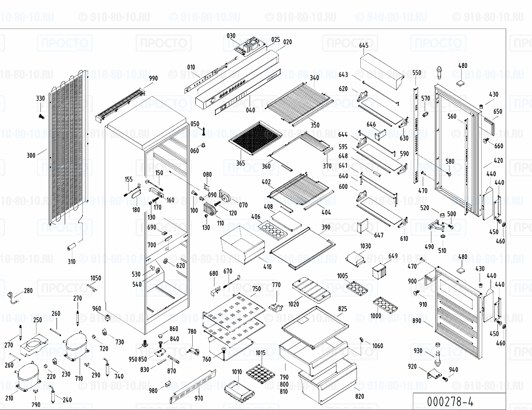 Взрыв-схема запчастей холодильника Liebherr KGK 3534-11E