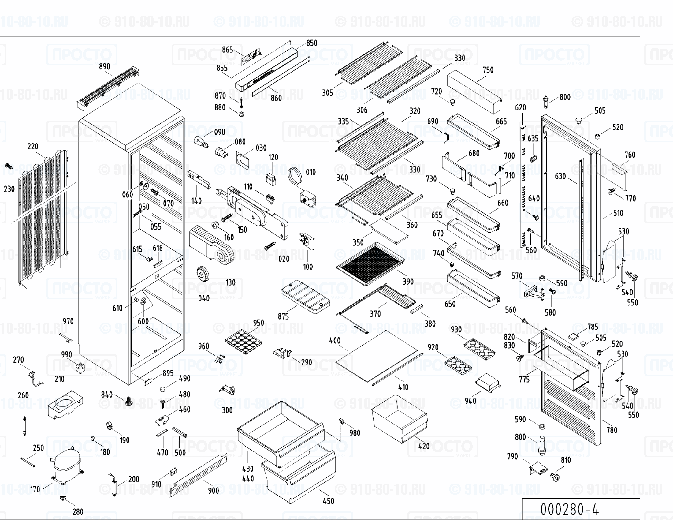 Взрыв-схема запчастей холодильника Liebherr KSD 3524-22