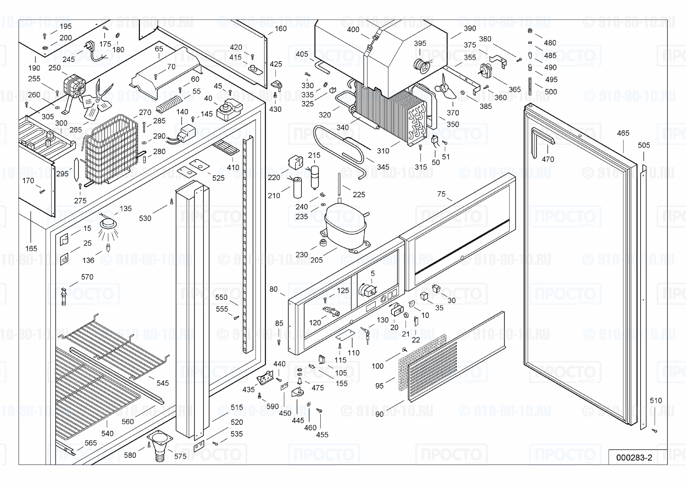 Взрыв-схема запчастей холодильника Liebherr UGS 1420-5 B