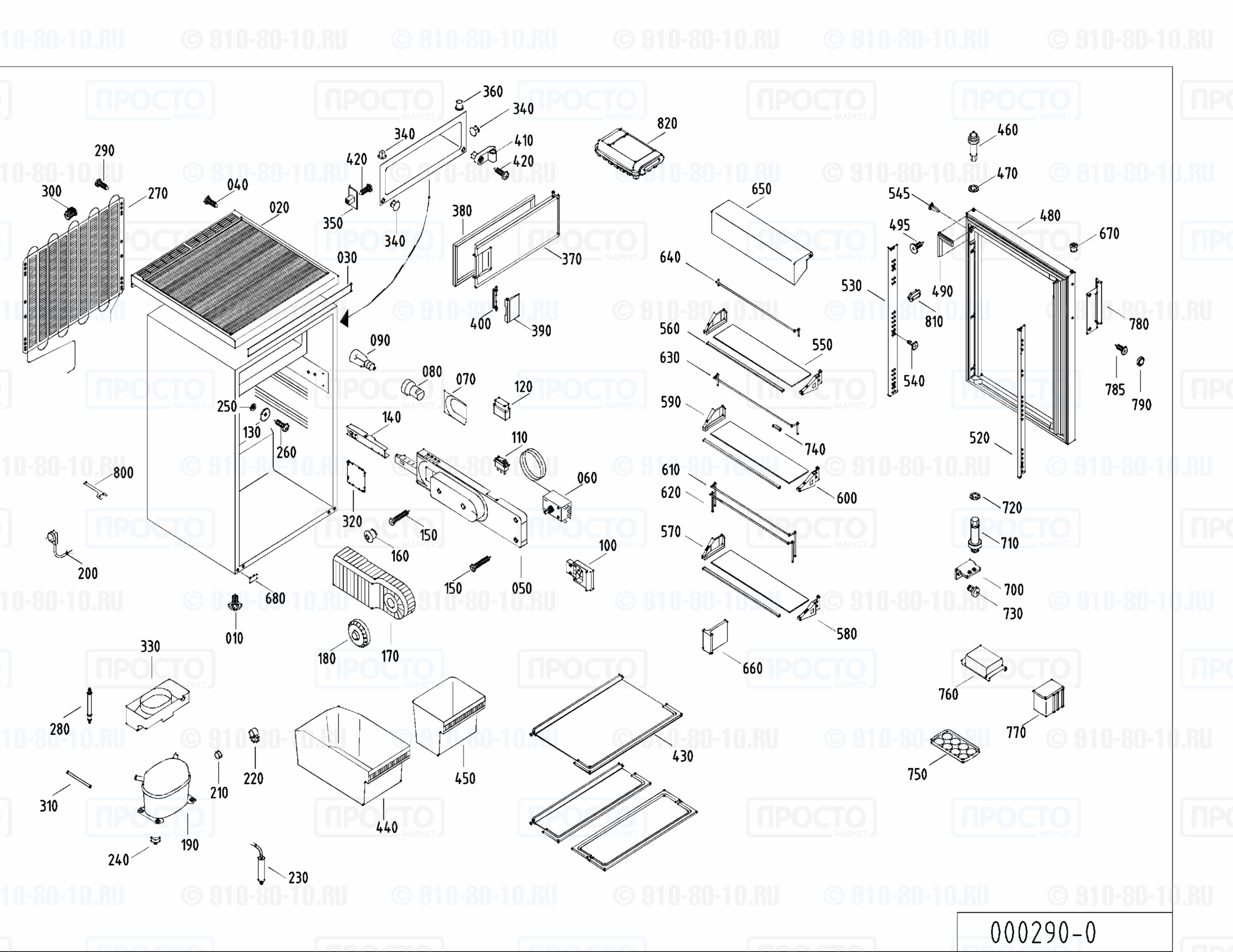 Взрыв-схема запчастей холодильника Liebherr KT 1383-20