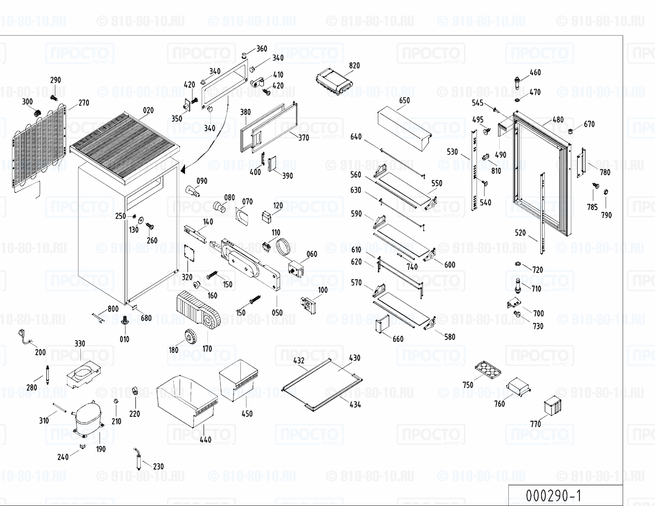 Взрыв-схема запчастей холодильника Liebherr KT 1364-22
