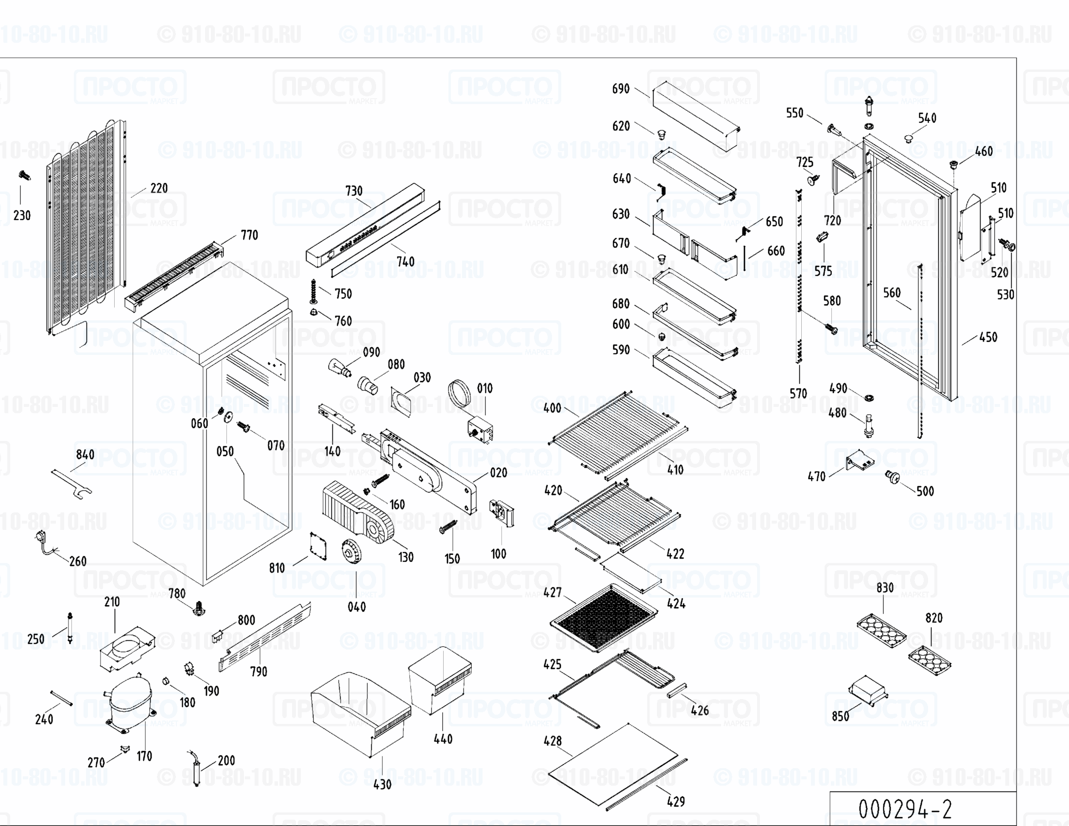 Взрыв-схема запчастей холодильника Liebherr KS 3220-10B