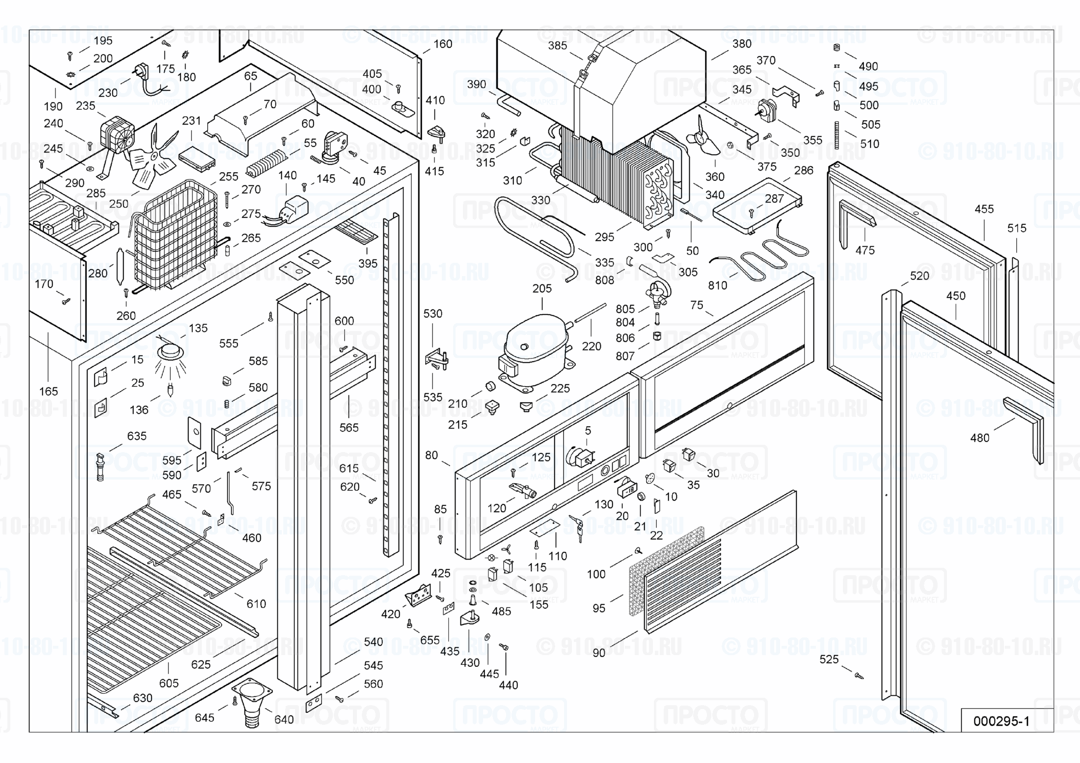 Взрыв-схема запчастей холодильника Liebherr GKS 1423-10A