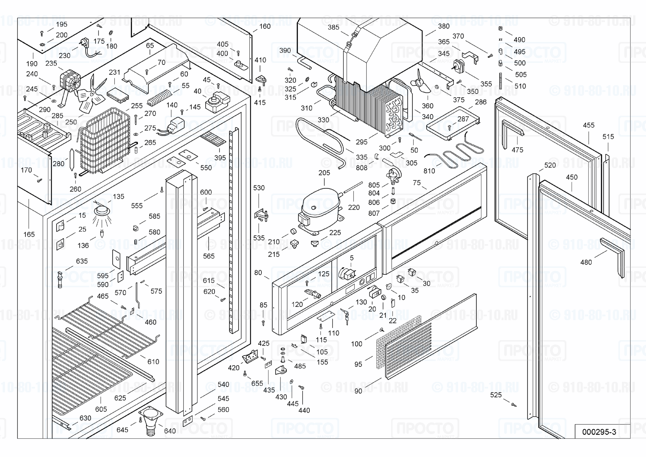 Взрыв-схема запчастей холодильника Liebherr GKS 1423-10C