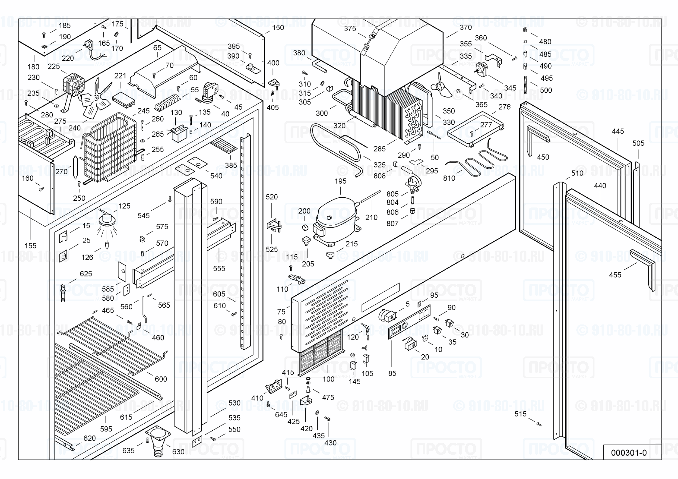 Взрыв-схема запчастей холодильника Liebherr GKS 1473-4