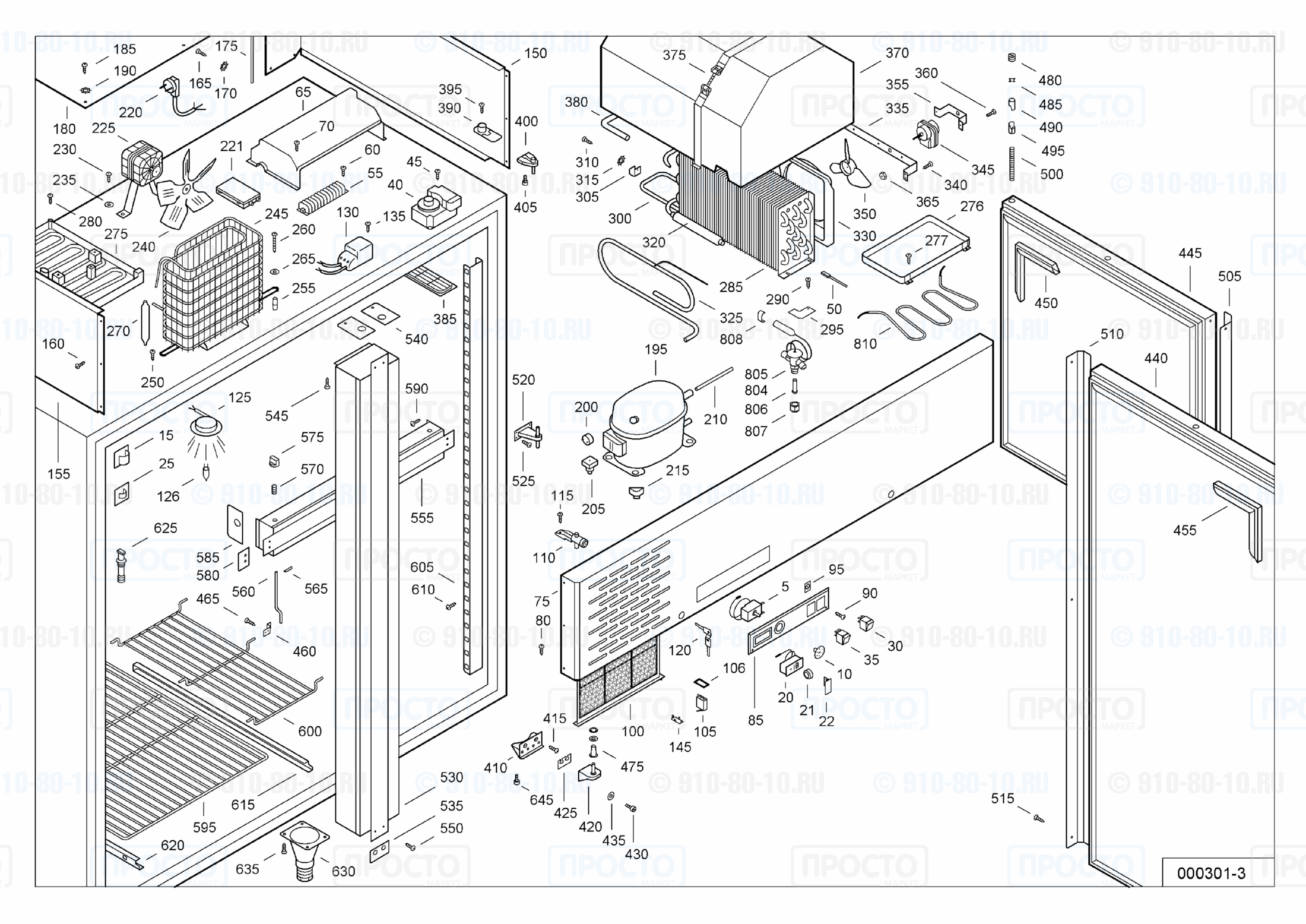 Взрыв-схема запчастей холодильника Liebherr GKS 1473-10C