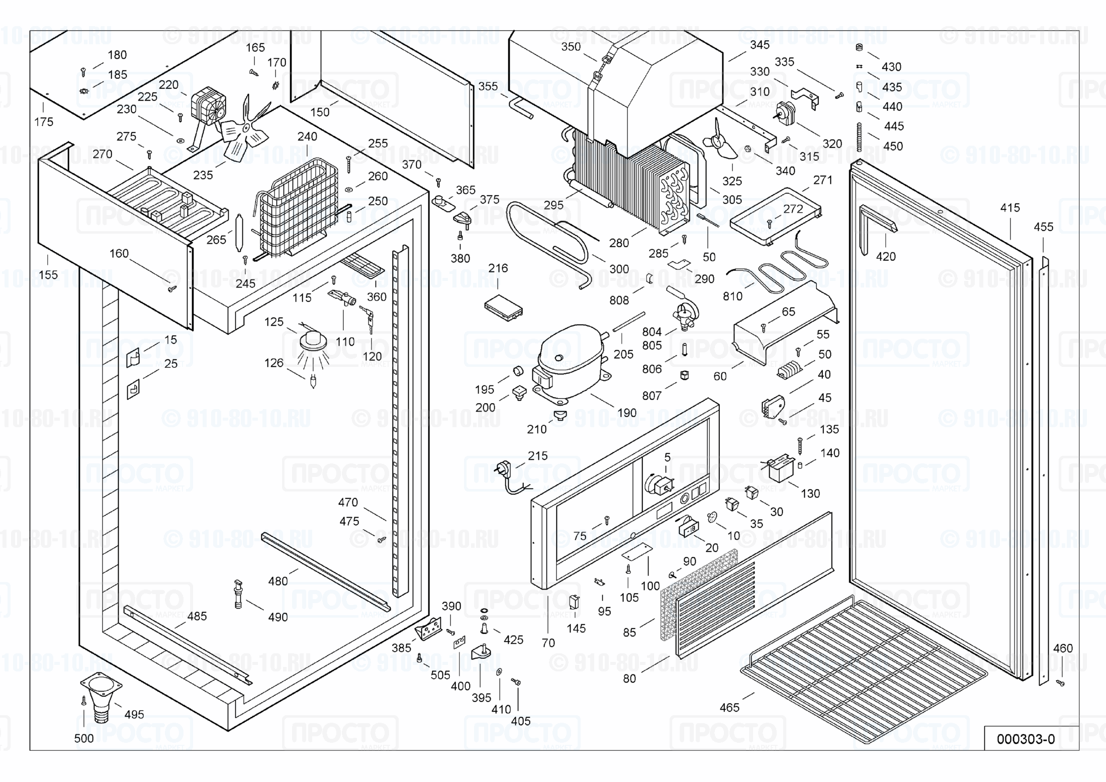 Взрыв-схема запчастей холодильника Liebherr GKS 5520-4