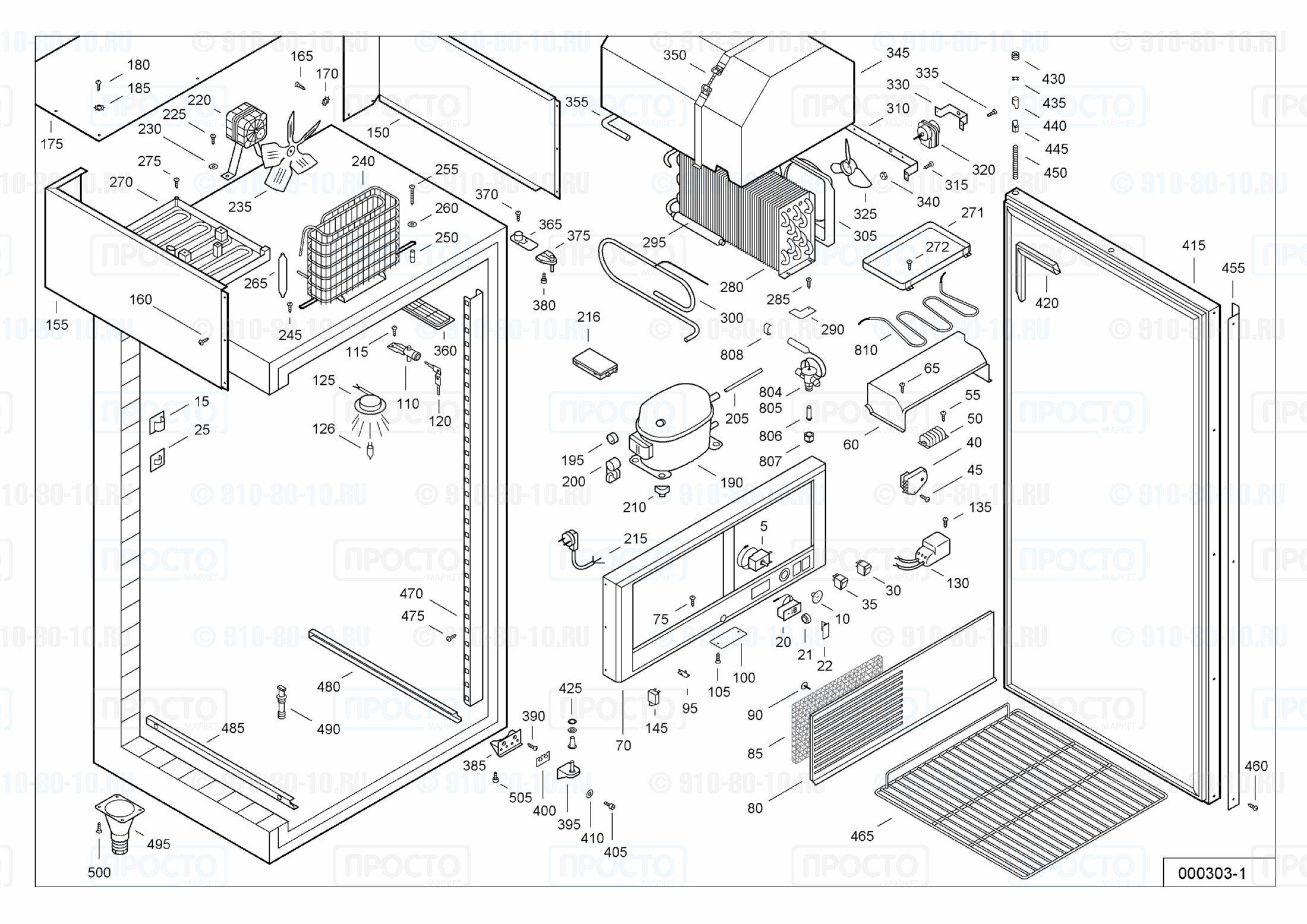 Взрыв-схема запчастей холодильника Liebherr GKS 5520-10A