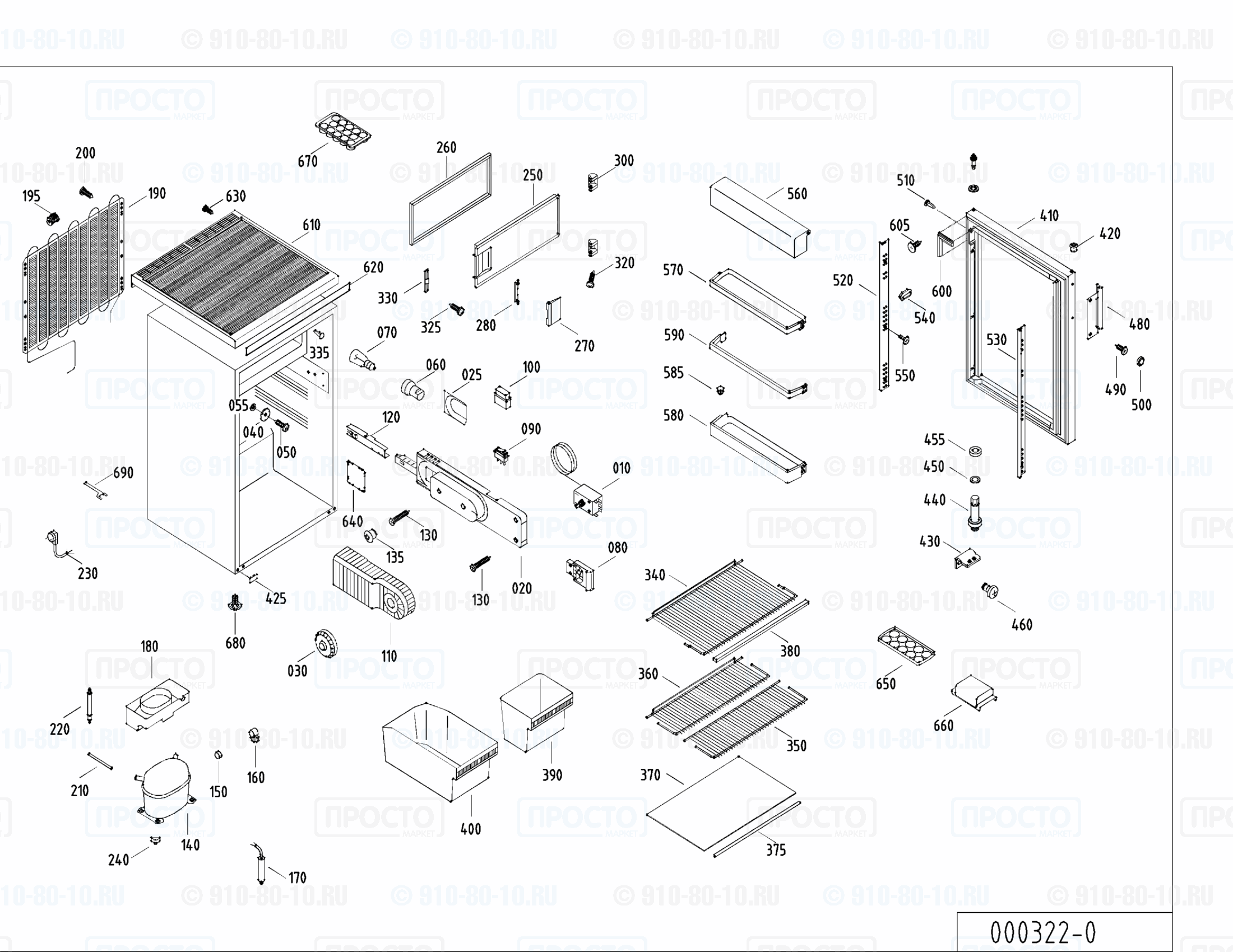 Взрыв-схема запчастей холодильника Liebherr KT 1613-10B