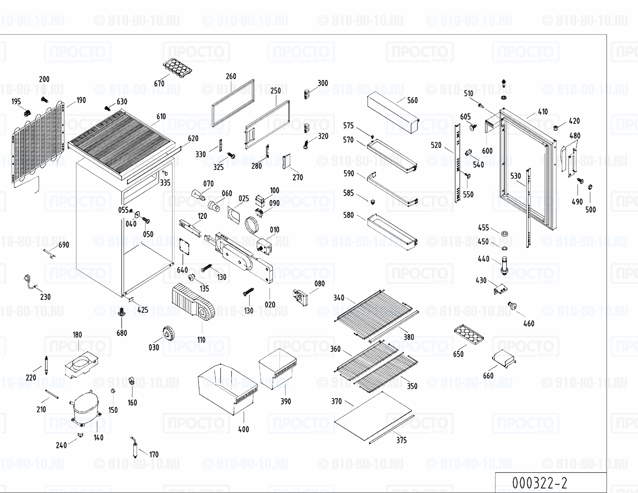 Взрыв-схема запчастей холодильника Liebherr KT 1713-11F