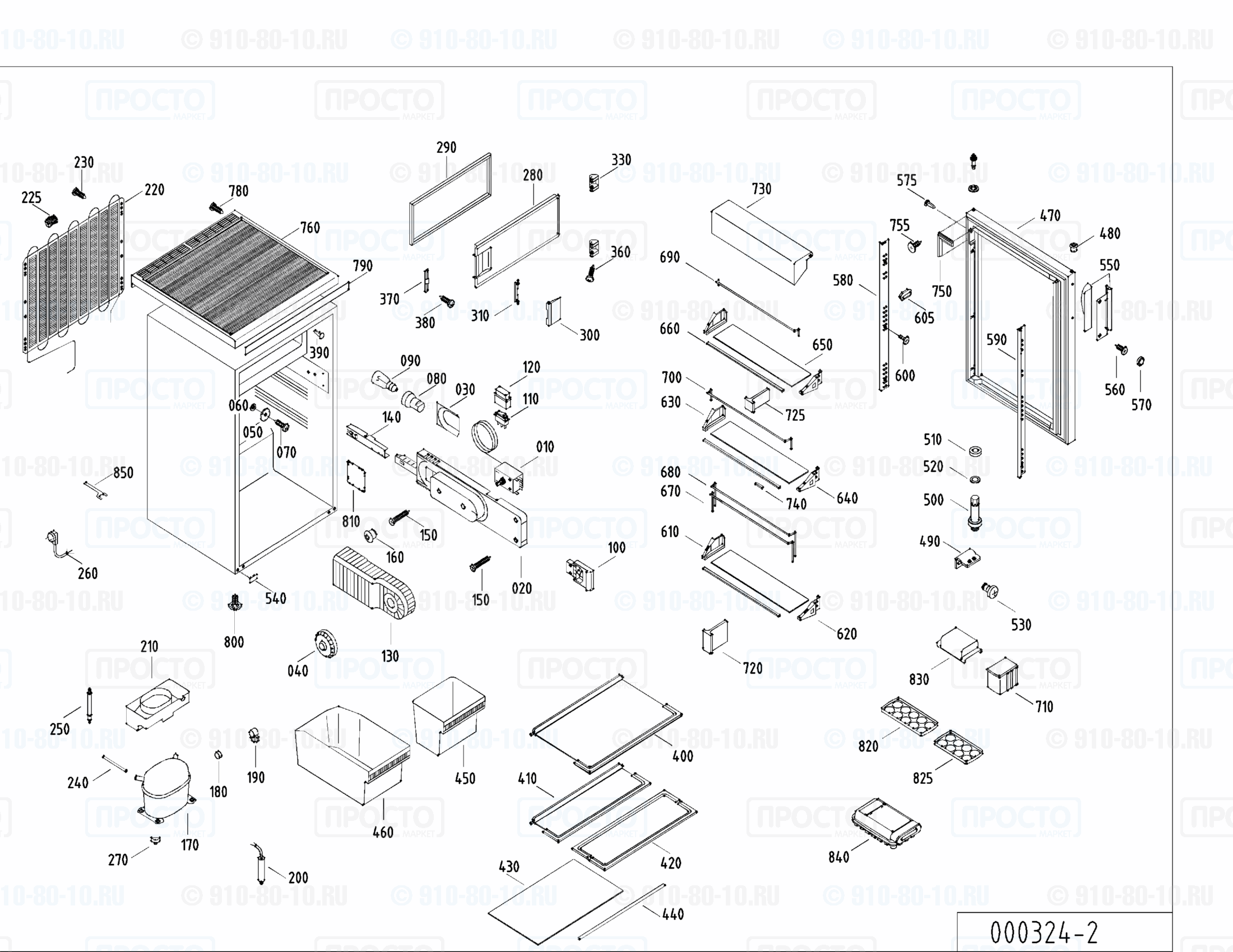 Взрыв-схема запчастей холодильника Liebherr KT 1633-21F