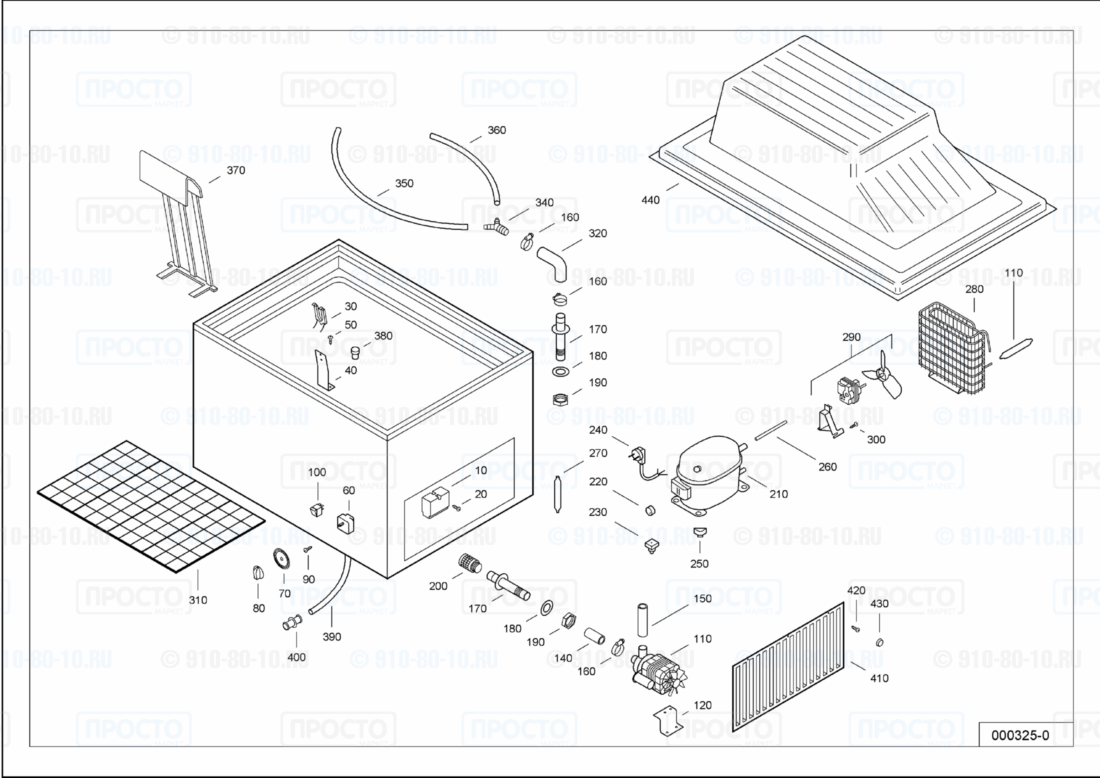 Взрыв-схема запчастей холодильника Liebherr EWK 1600-10