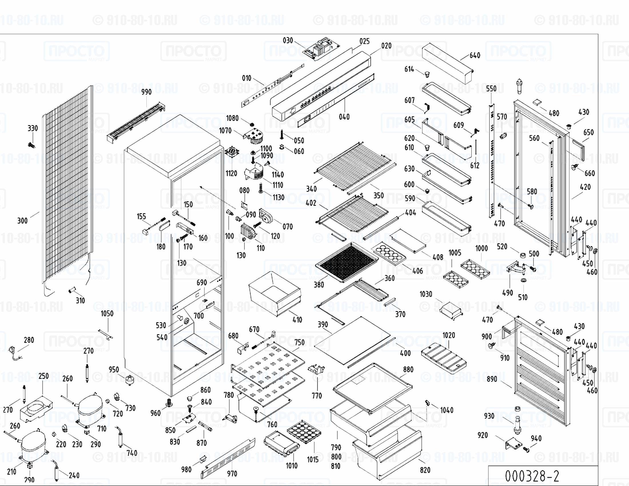 Взрыв-схема холодильника Liebherr KGKv 3514-11