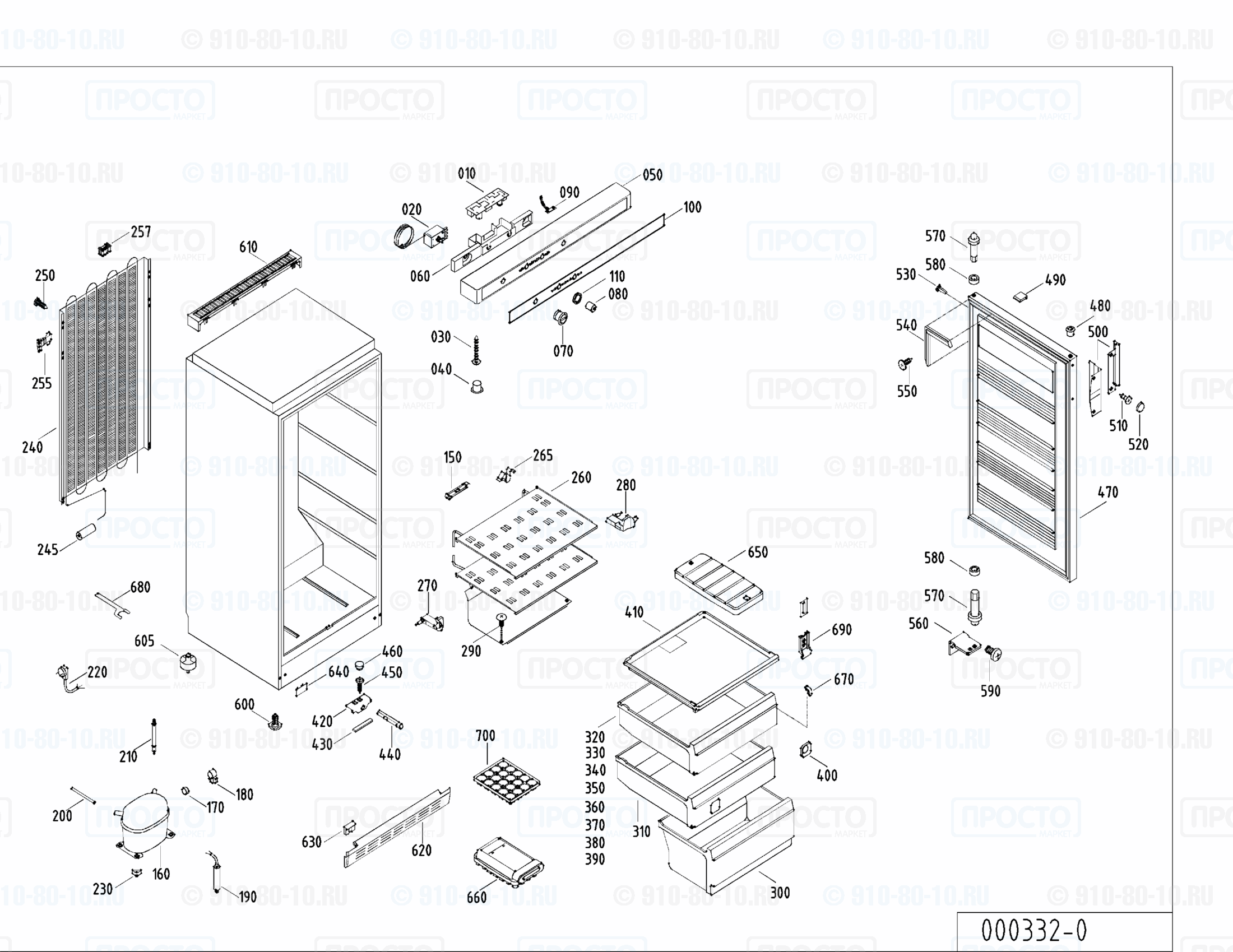 Взрыв-схема запчастей холодильника Liebherr GSS 2662-11