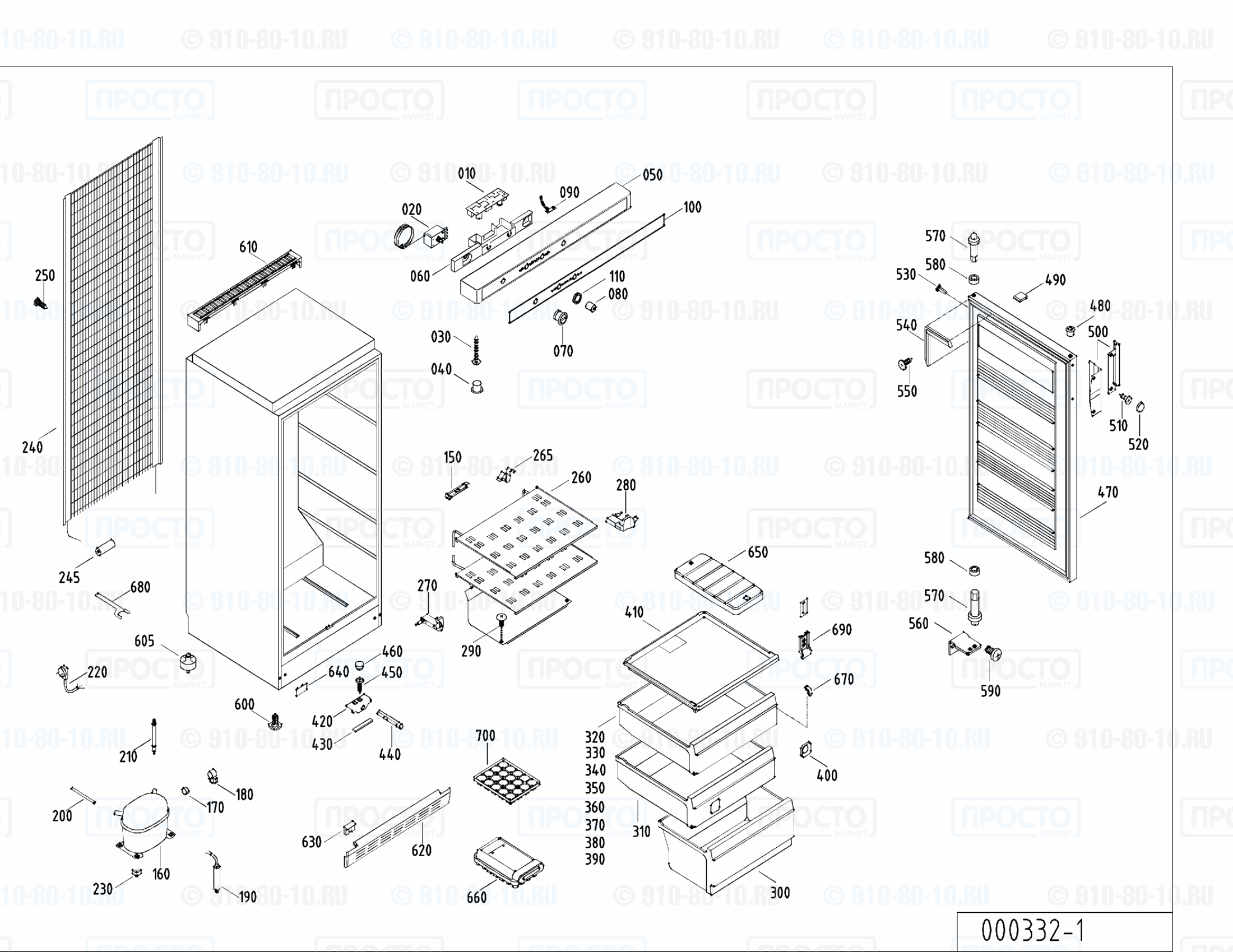Взрыв-схема запчастей холодильника Liebherr GS 2382-11