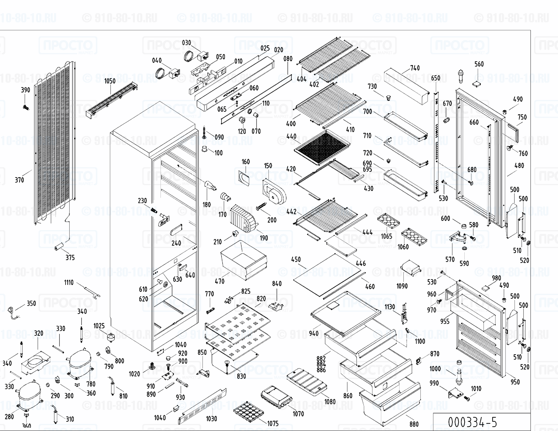 Взрыв-схема запчастей холодильника Liebherr KGK 3212-11B