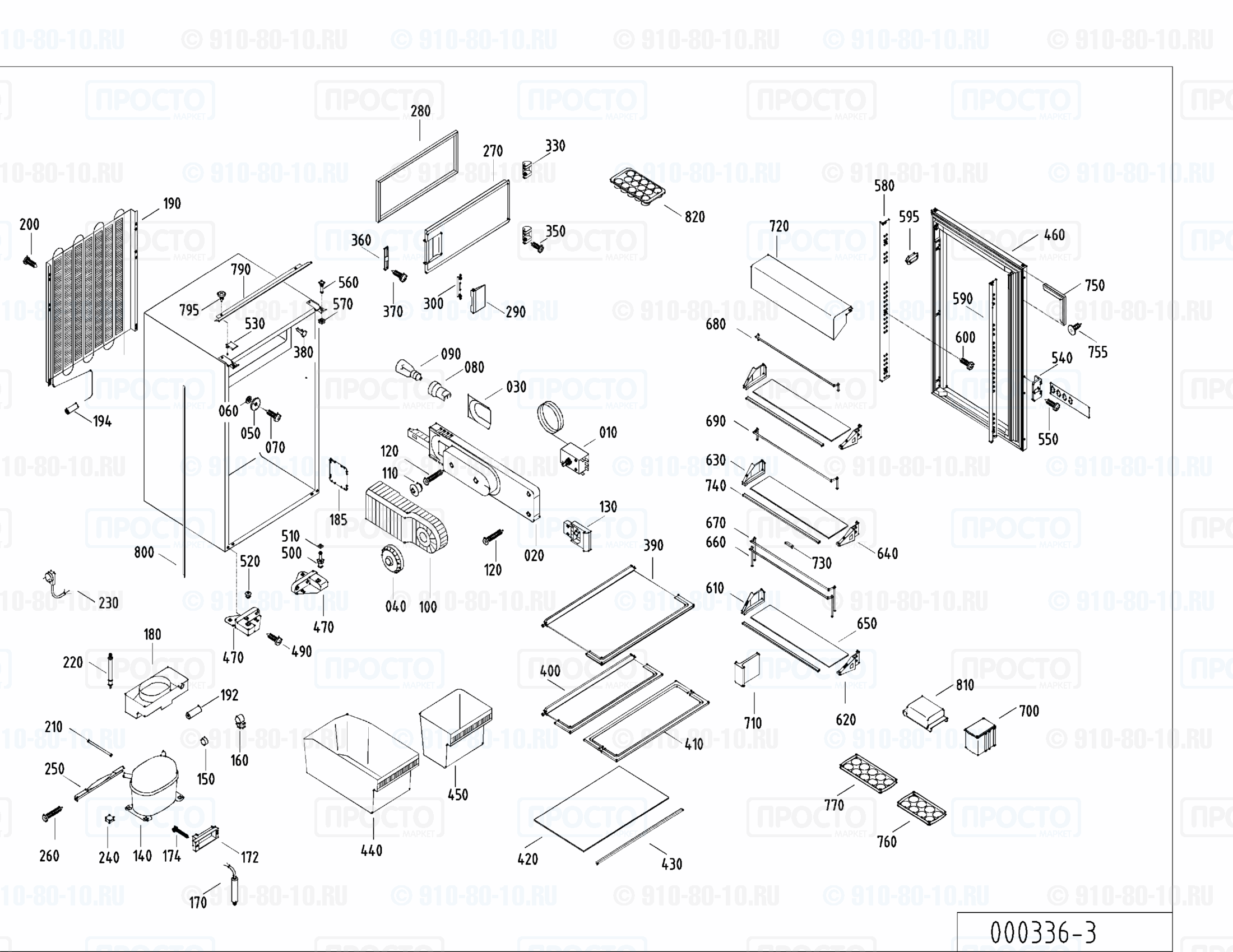 Взрыв-схема холодильника Liebherr KI 1633-10F
